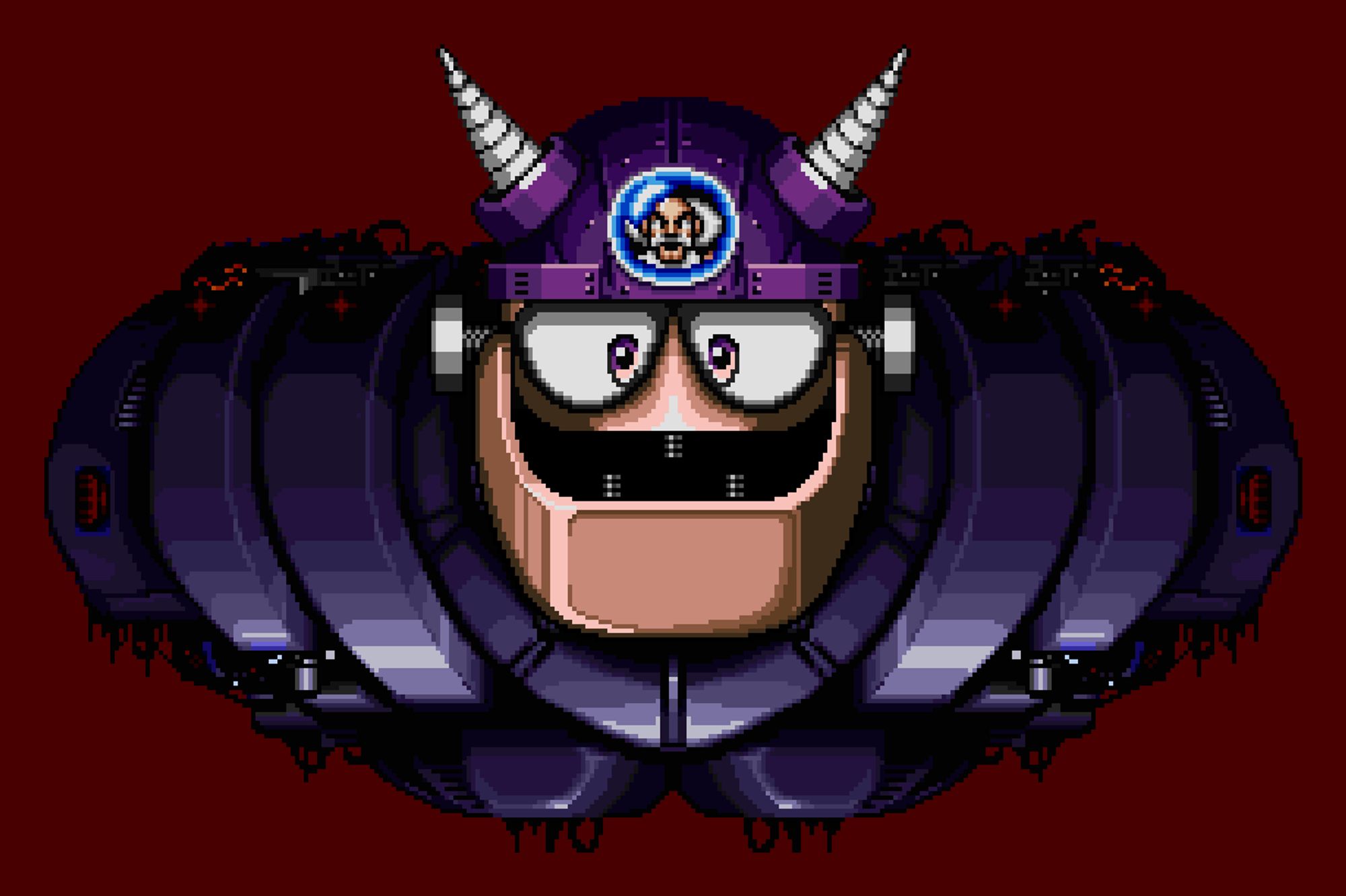 Gamma Sentinel

Source: Gigantic Sentinel 
X-Men: Mutant Apocalypse (SNES) by Capcom

I have very vague memories of playing this game and fighting this Sentinel boss, but any big robot is a prime candidate for a big Gamma edit.