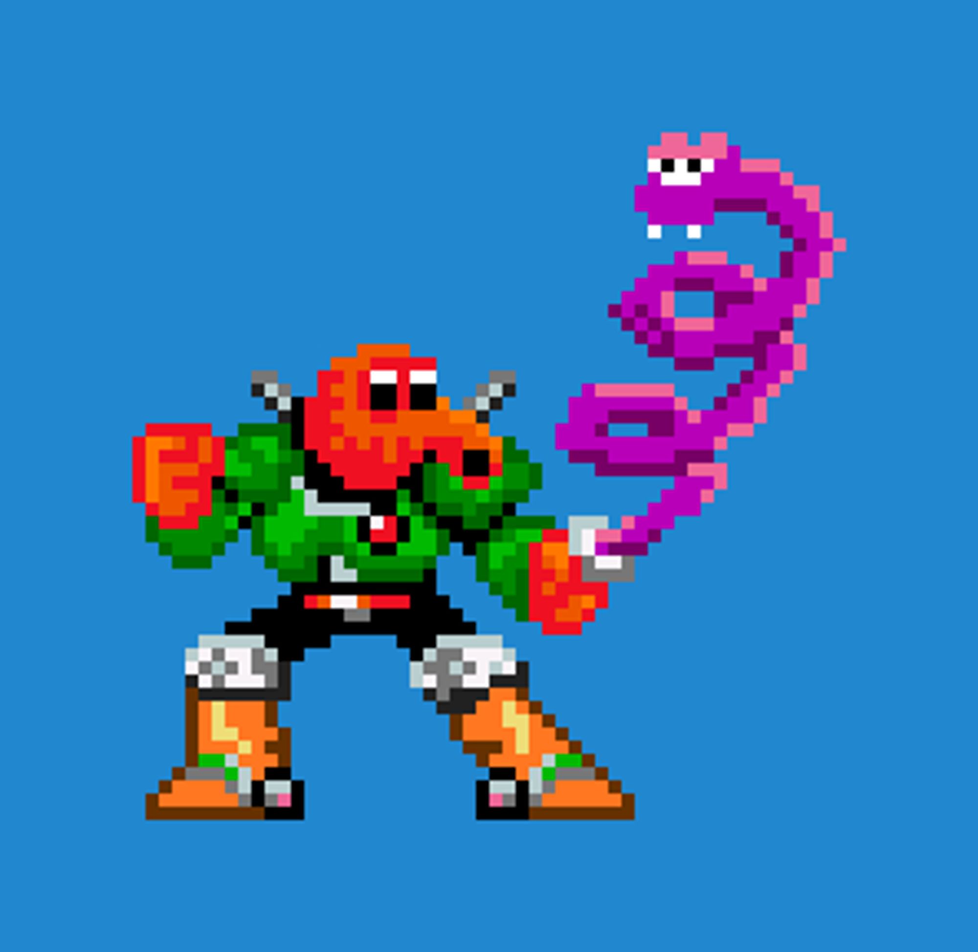 Σ*bert

Source: Q*bert
Source: Q*bert (Arcade) by Gottlieb

Q*Bert's head over a reshade of Sigma's MMXtreme1 body. His saber has been changed to be one of the purple coiled snakes from Q*bert.

I always love the juxtaposition of silly cartoon characters over dramatic Sigma armor.