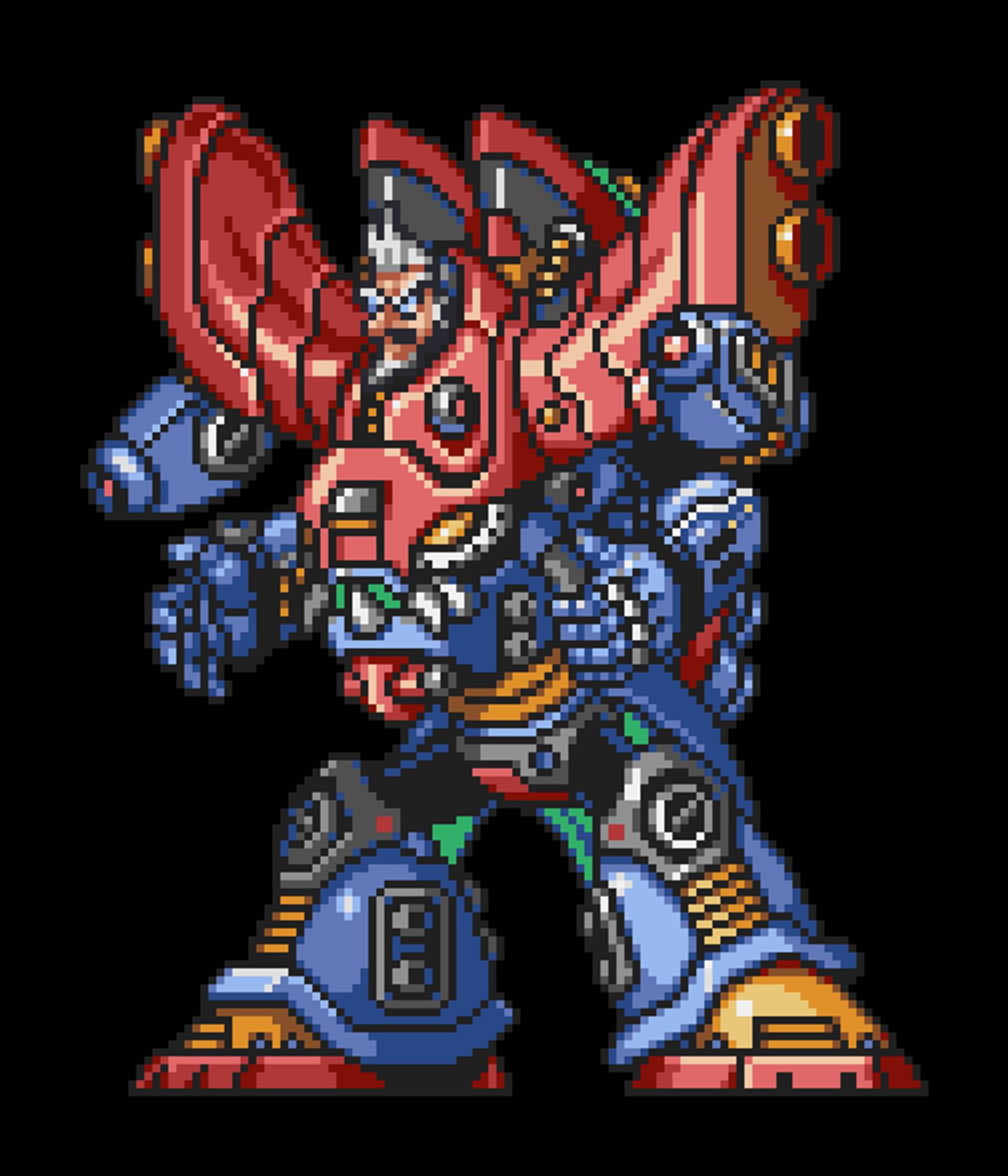 Kaiser Doppligma

Source: Dr. Doppler
Mega Man X3 (SNES) by Minakuchi Engineering and Capcom

Dr Doppler's head over Kaiser Sigma's body. 

He actually looks pretty badass in this mech. It's a really interesting "what if" scenario.