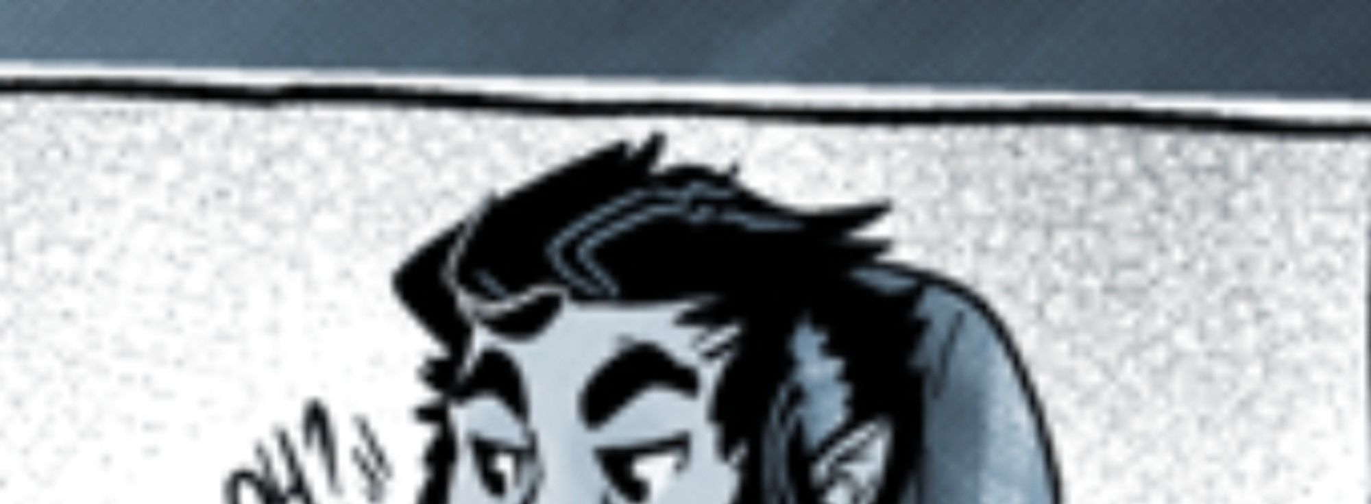 A closeup of a comic panel showing off a characters hair.