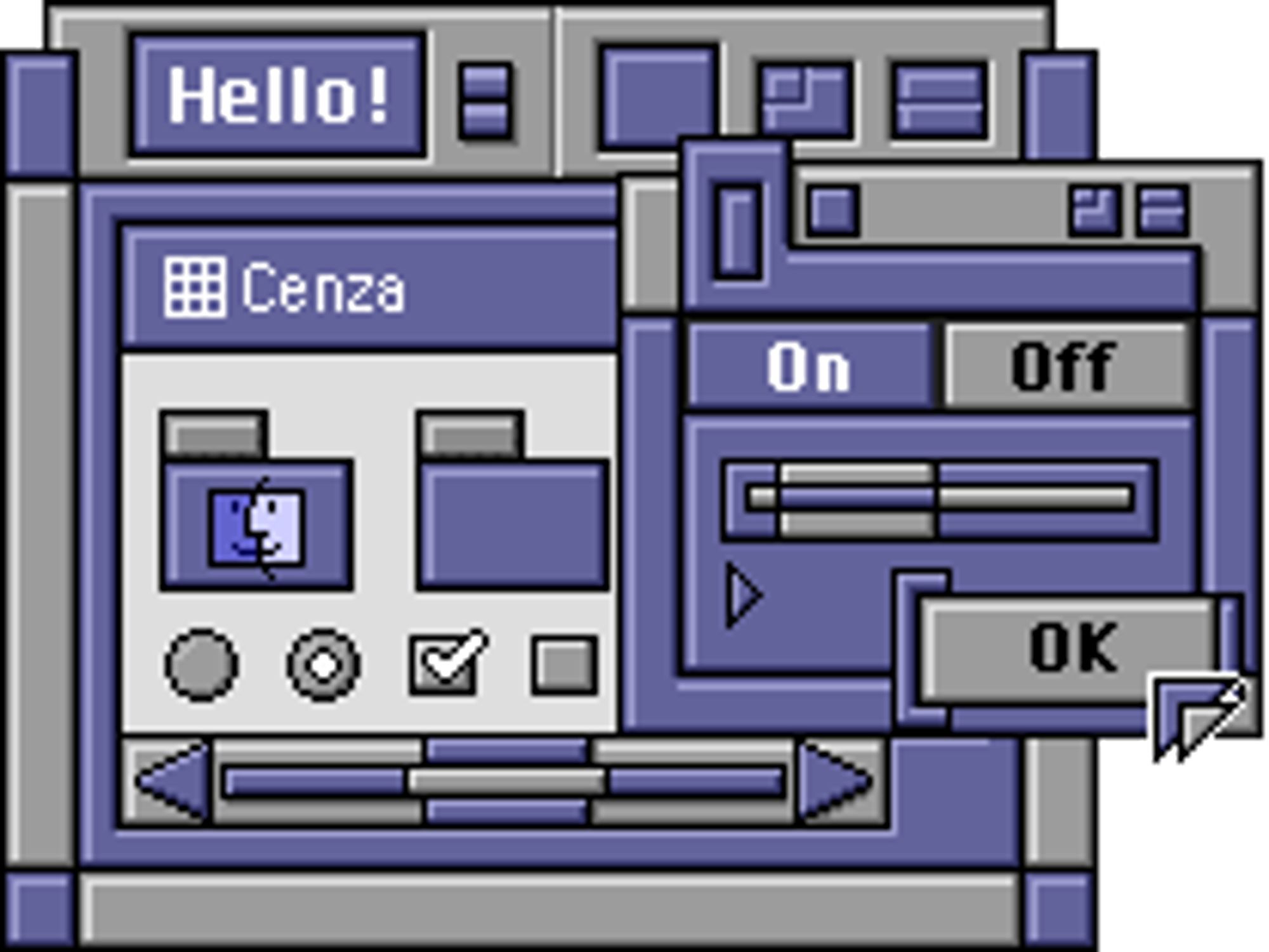 A preview of the Mac theme "Cenza" by "Michael Peach"