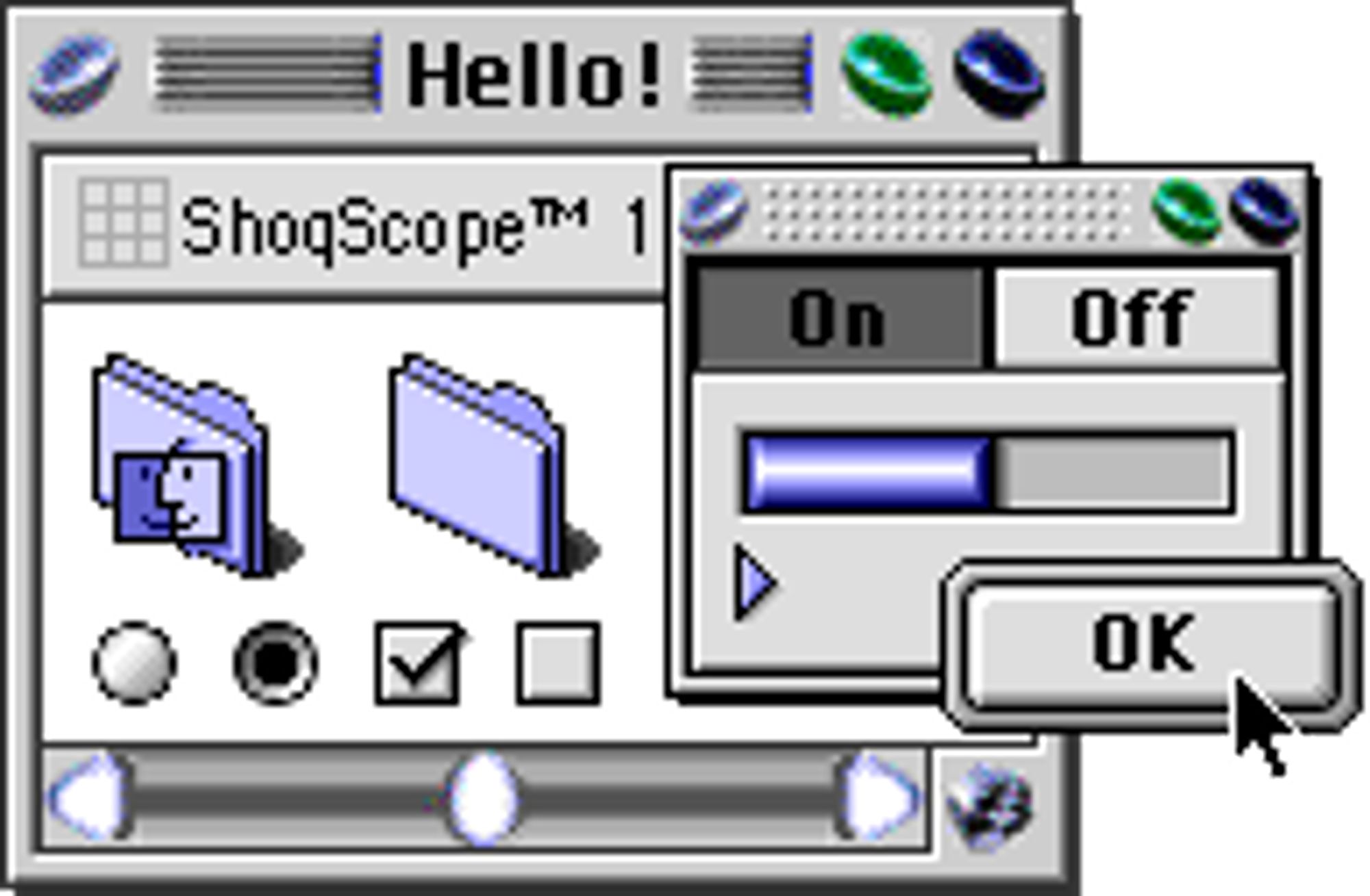 A preview of the Mac theme "ShoqScope" by "ShoqWave Multimedia"