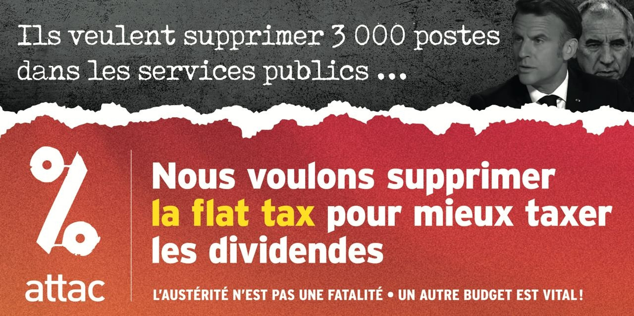 Ils veulent supprimer 3000 postes dans les services publics... Nous voulons la flat tax pour mieux taxer les dividendes 