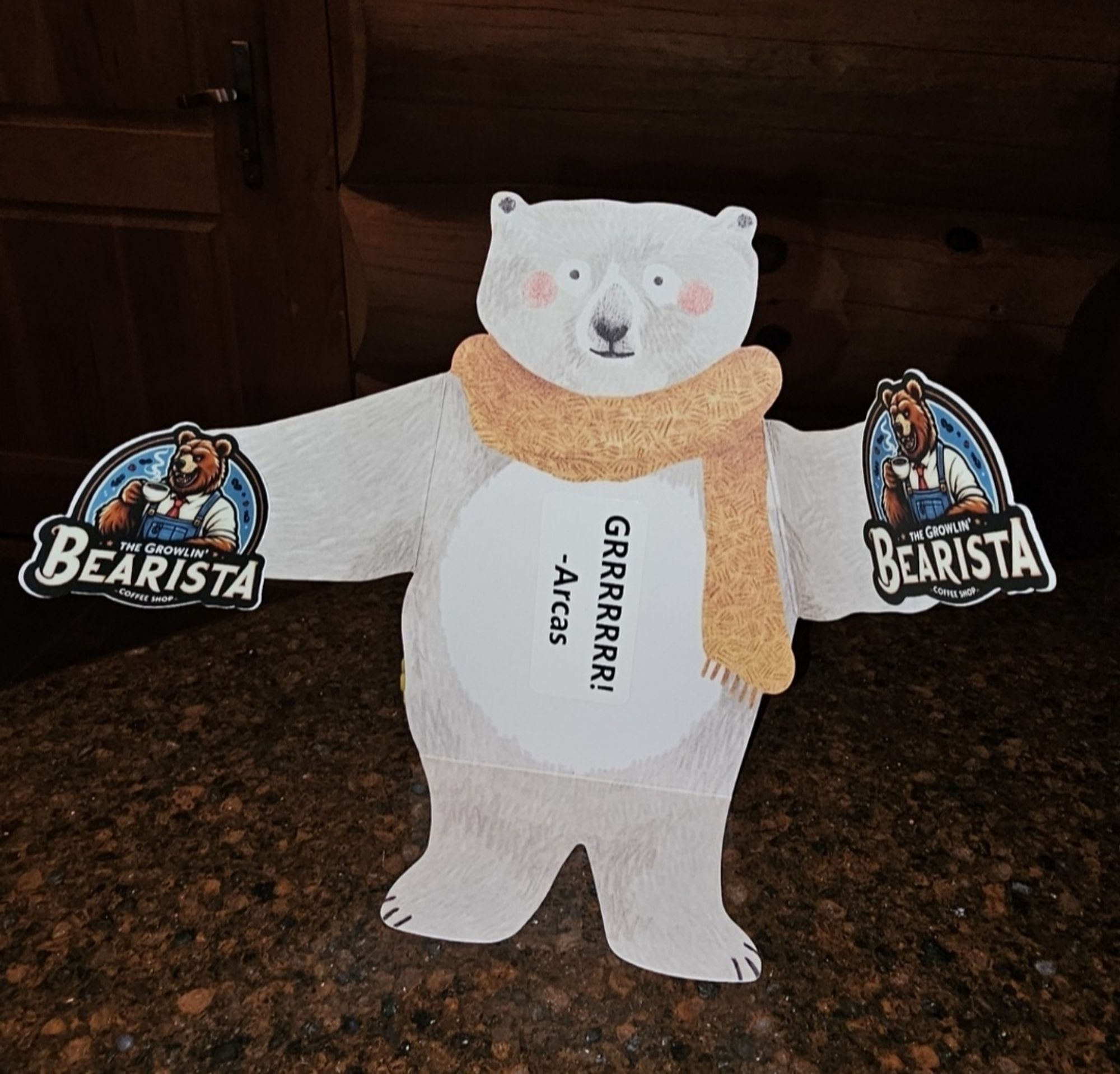 Arcas sent me some Growlin' Bearista stickers in the beary best card ever.  Thanks!
GRRRRRR! right back at you Bear!