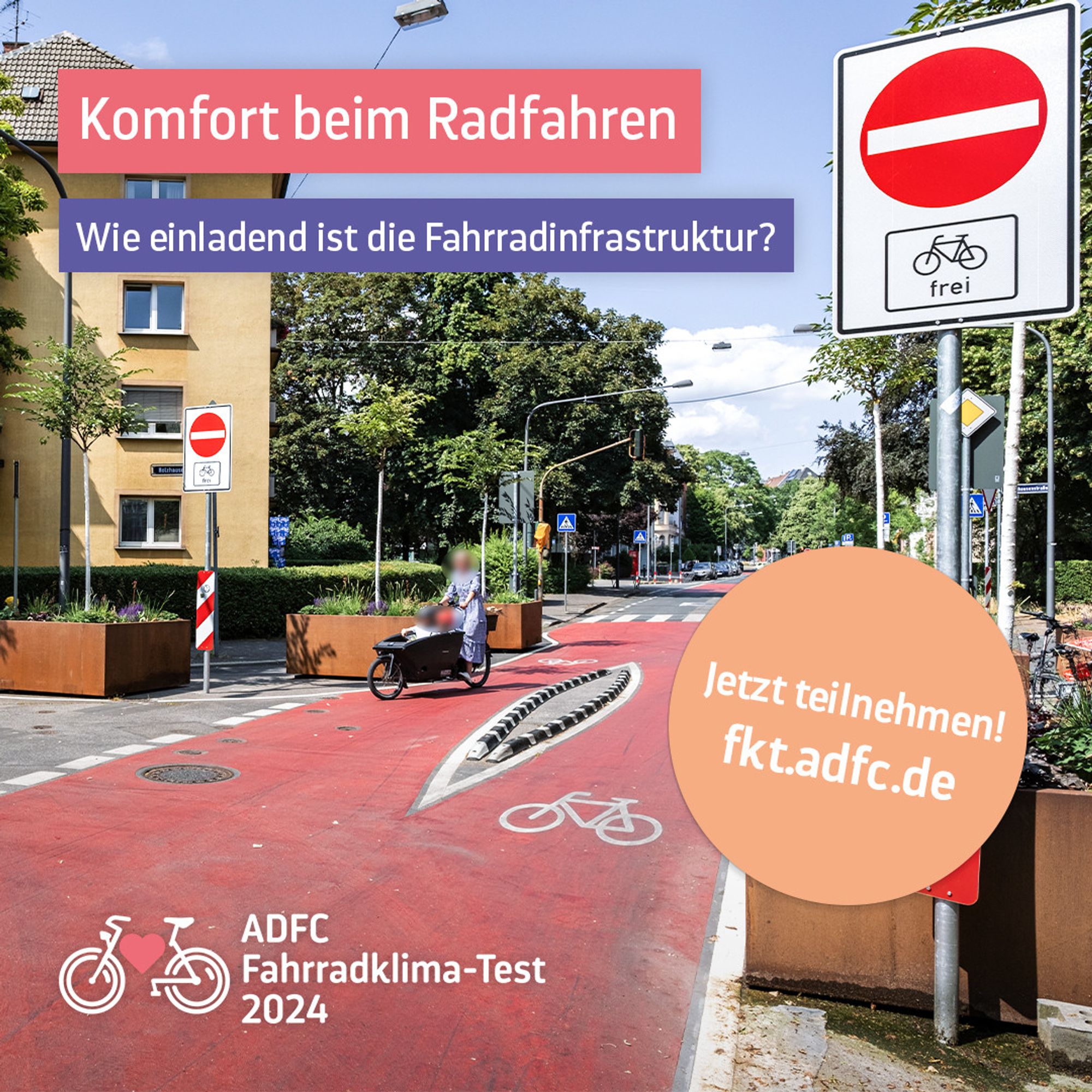 Komfort beim Radfahren: Wie einladend ist die Fahrradinfrastruktur? Bild einer Fahrradstraße mit modalem Filter ohne Durchfahrtmöglichkeit für den motorisierten Verkehr