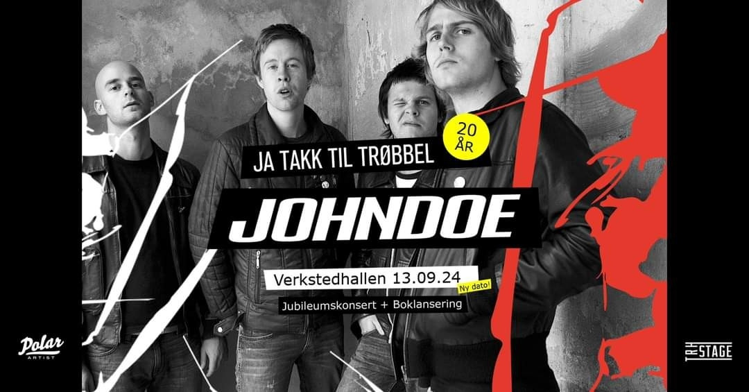 Ja takk til trøbbel 20 år, Johndoe på Verkstedhallen 13.09.24. Jubileumskonsert + Boklansering