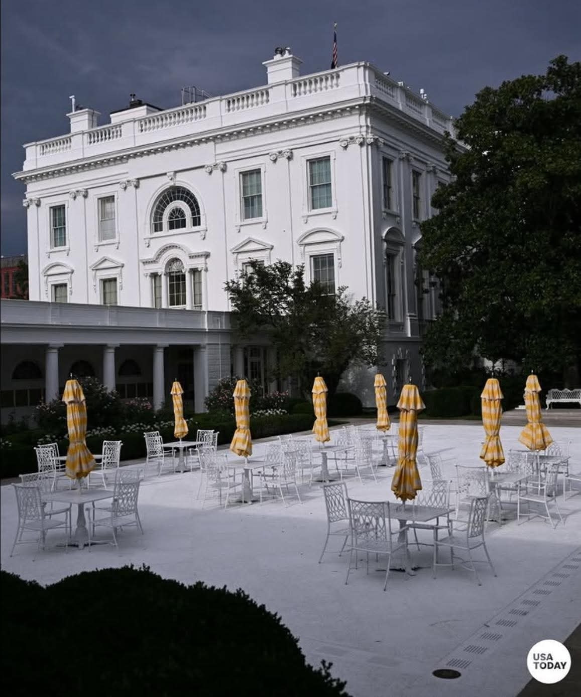 White House patio furniture that looks like a bunch of dicks