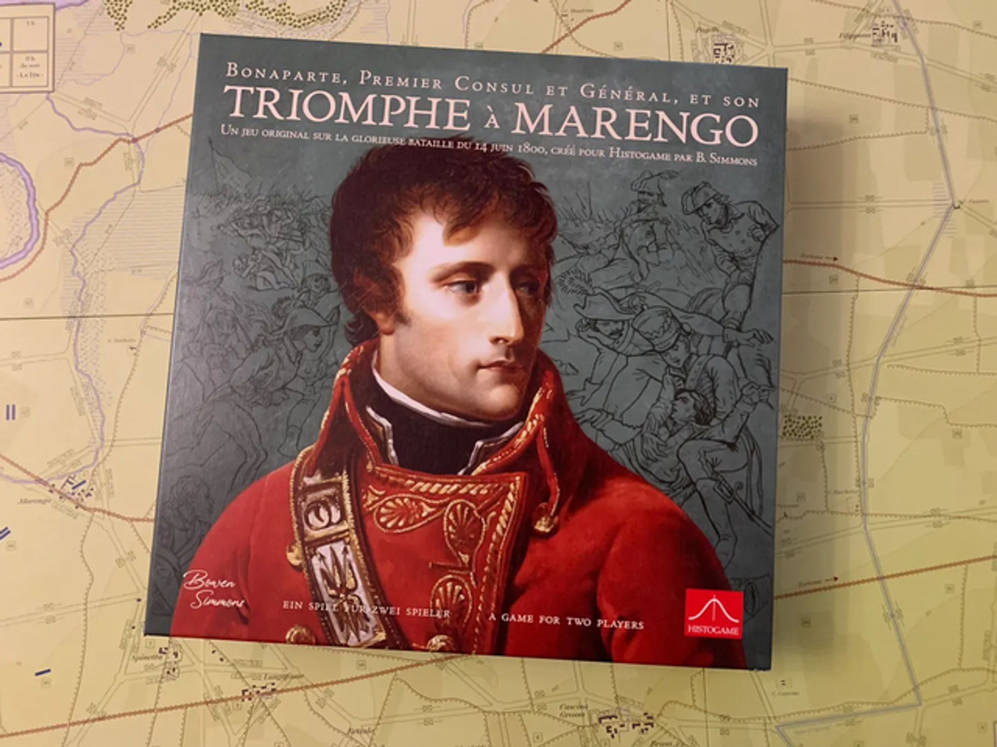 a board game box cover of the game Triomphe à Marengo