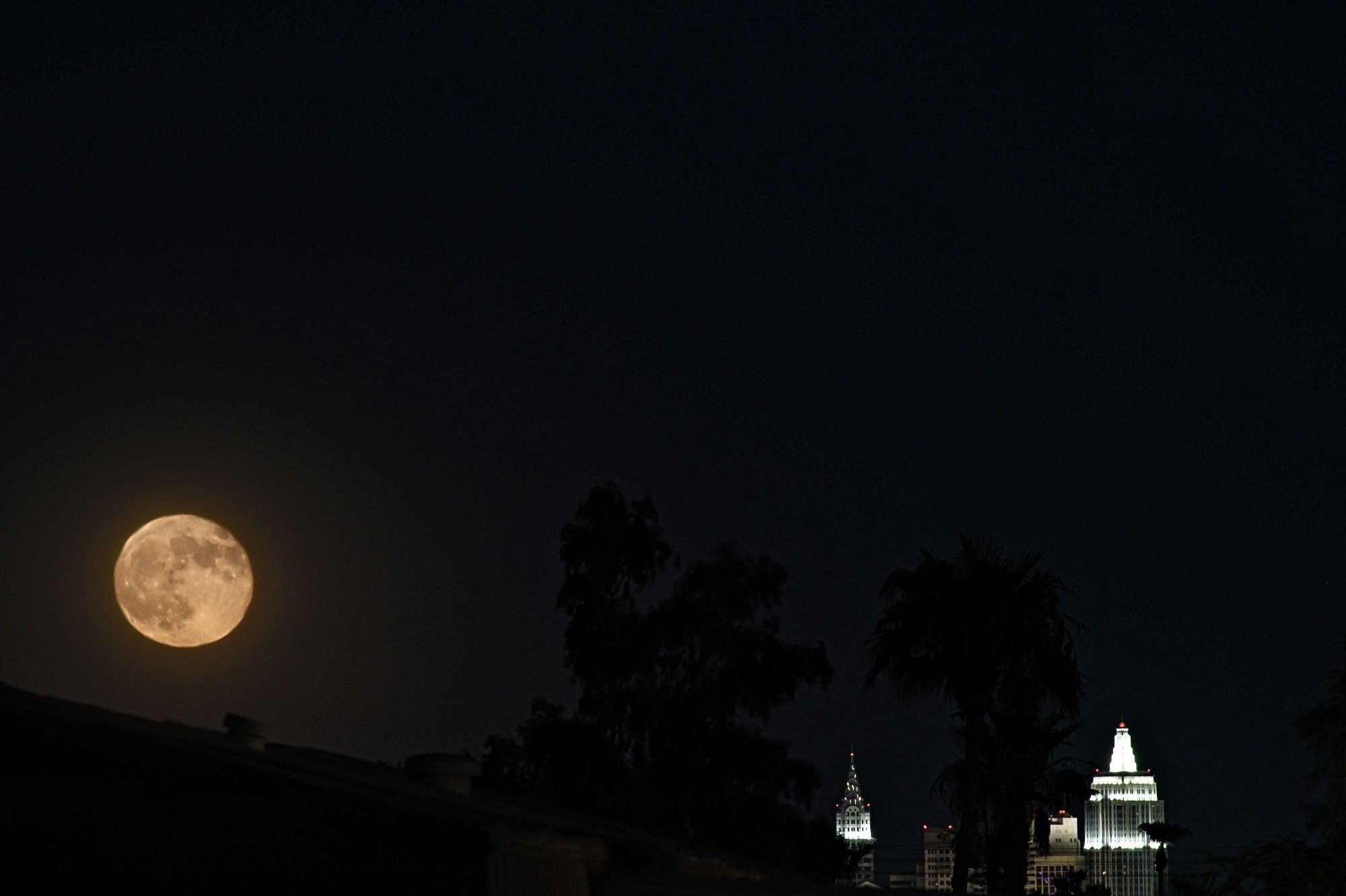 Full Moon rising over NY Las Vegas