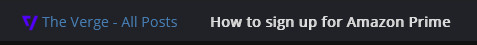 A snippet of The Verge's RSS feed with an article titled "How to sign up for Amazon Prime" displayed.