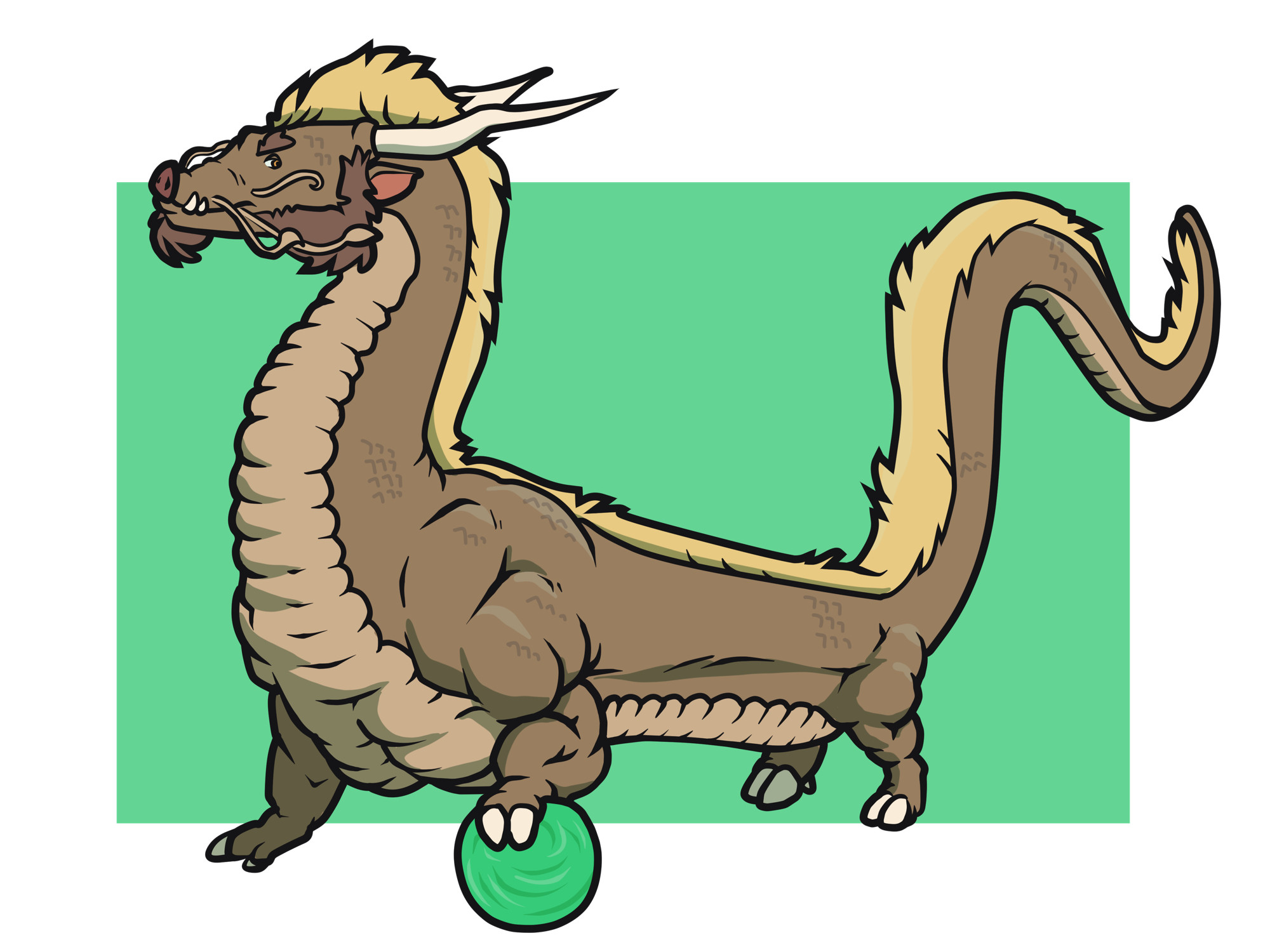 an Eastern dragon with boar features 