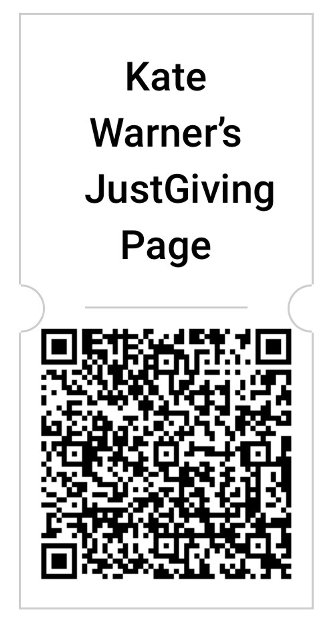 Screen shot. Kate Warner’s JustGiving Page

QR code link to Kate’s fundraiser for Meniere’s Society UK