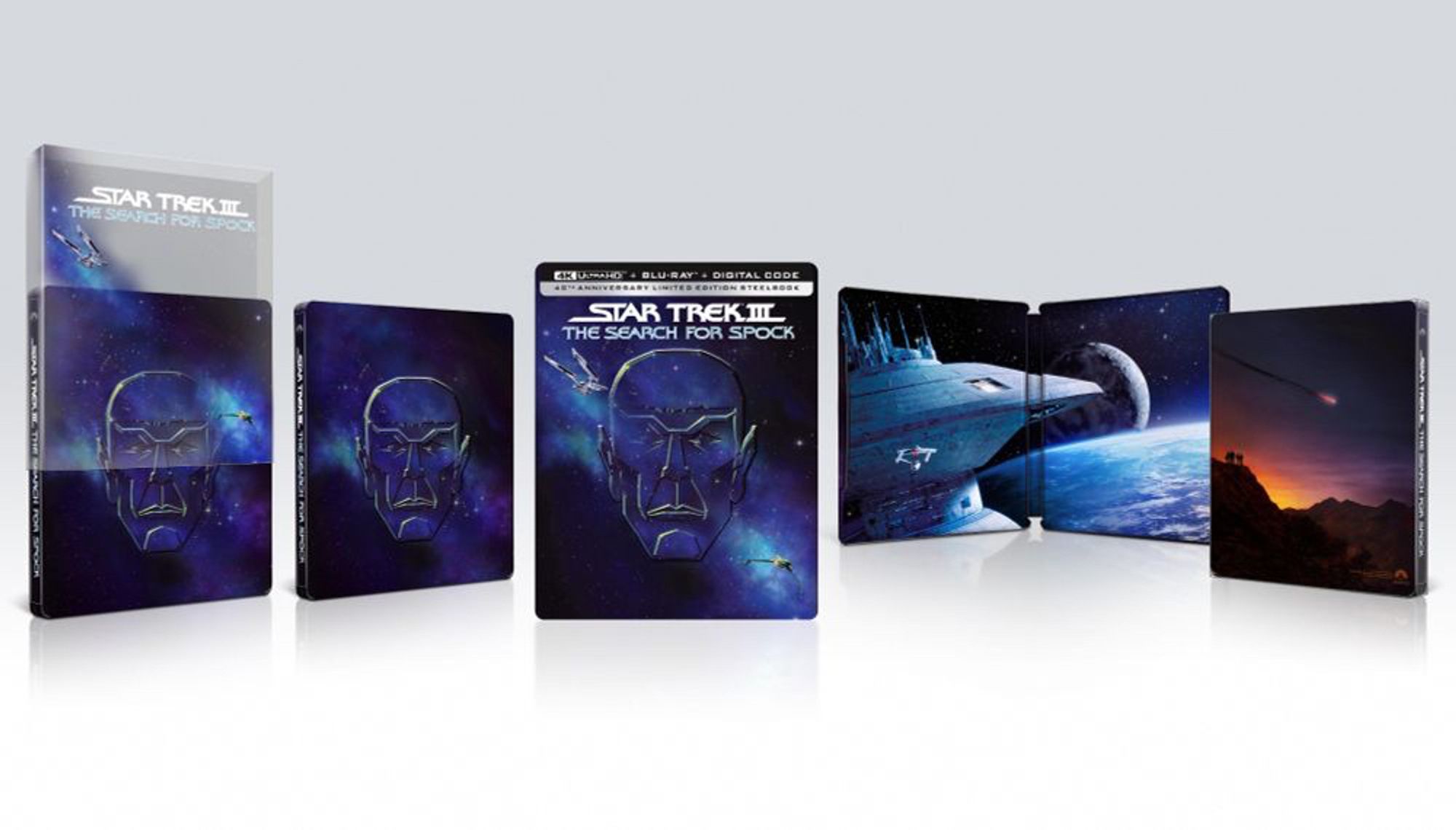 Beauty shot of Star Trek III:The Search for Spock 40th anniversary 4K UHD steelbook collectors edition.