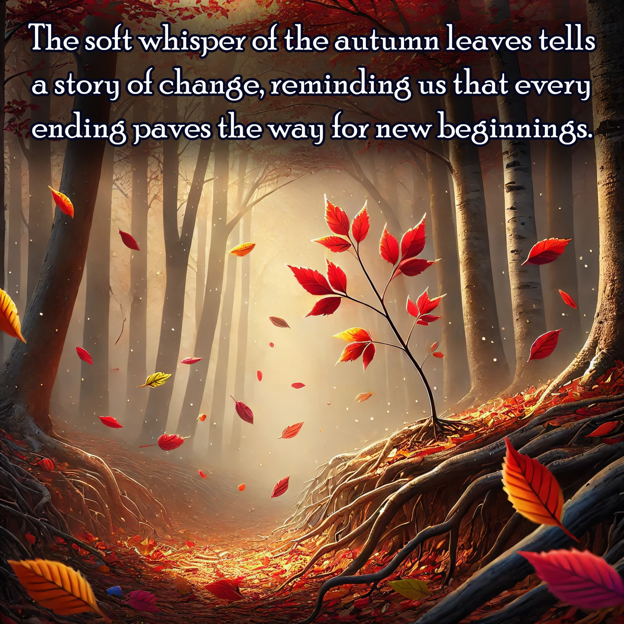 The soft whisper of the autumn leaves tells a story of change, reminding us that every ending paves the way for new beginnings 🍂🌬️📖🌟🌱 #AutumnVibes #ChangeIsBeautiful #NewBeginnings #NatureWisdom #SeasonsChange