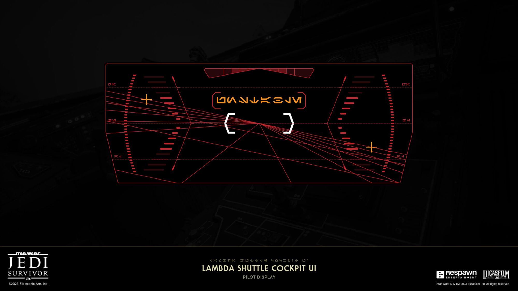 FUI design for the Lambda-class Shuttle targeting screen.