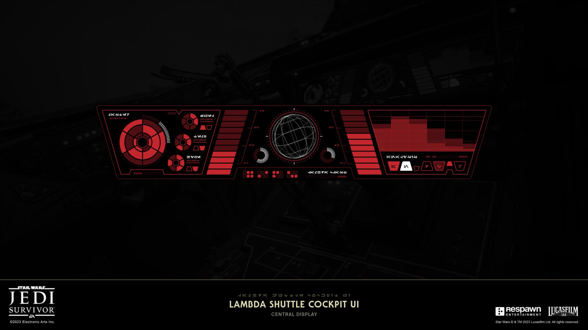 FUI design for the Lambda-class Shuttle central display.