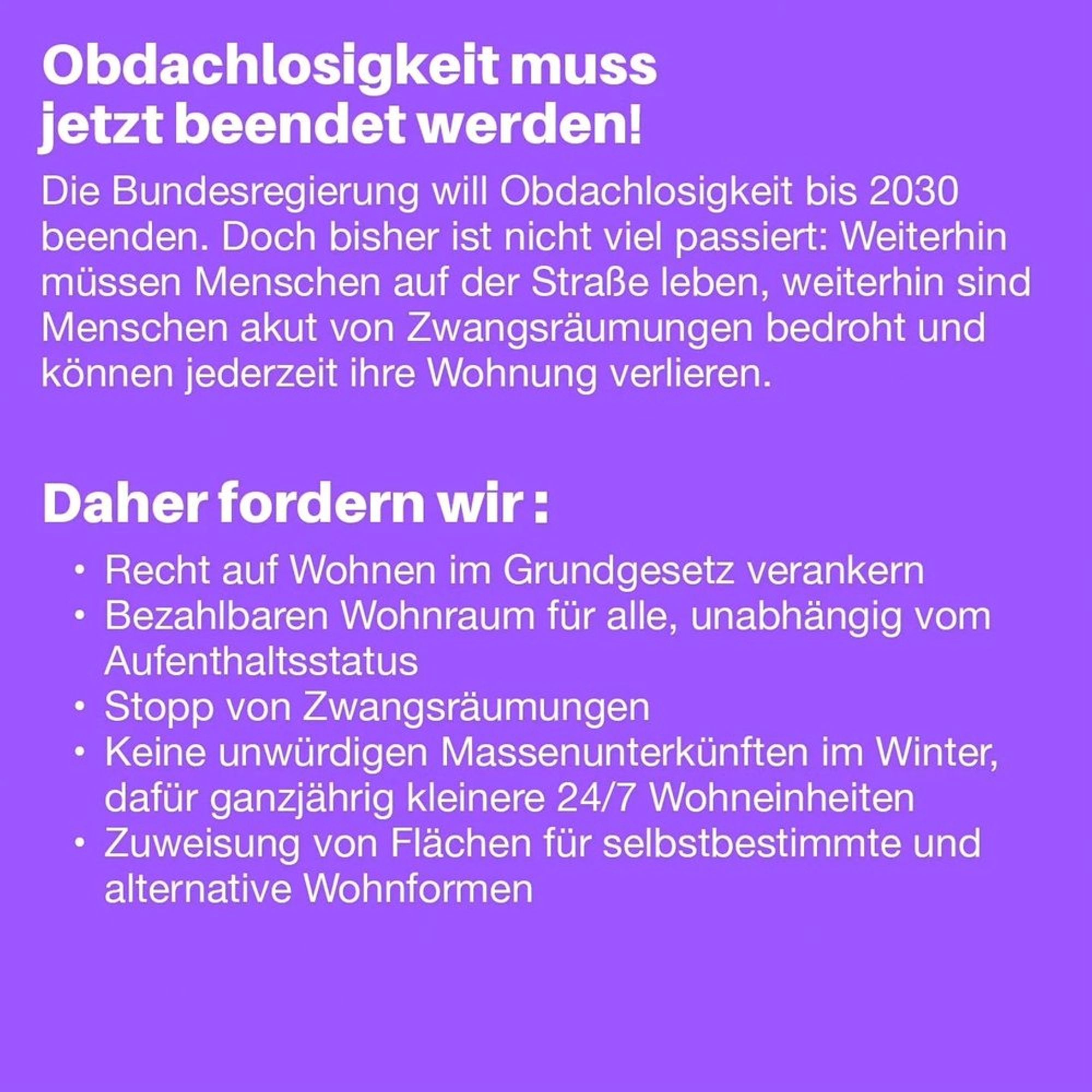 Infors zur Mahnwache gegen Obdachlosigkeit und Zwangsräumung in Berlin am 13. und 14. 3. in Berlin. Alles Infos Hier: https://bundnisgegenobdachlosigkeit.wordpress.com/