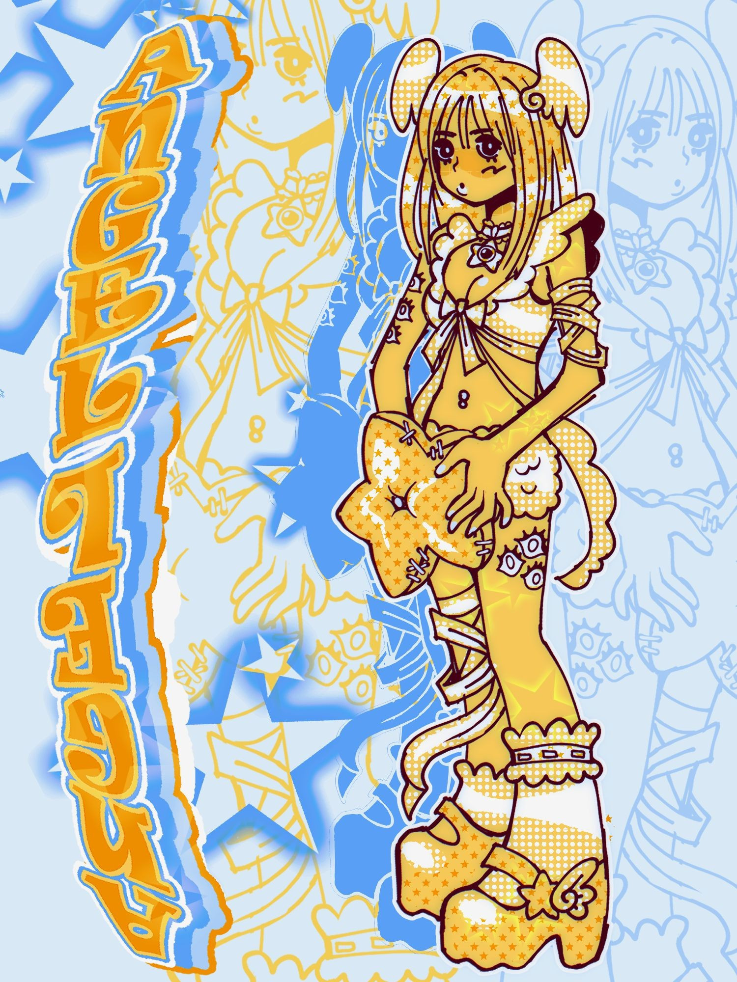 Illustration of a yellow angel girl