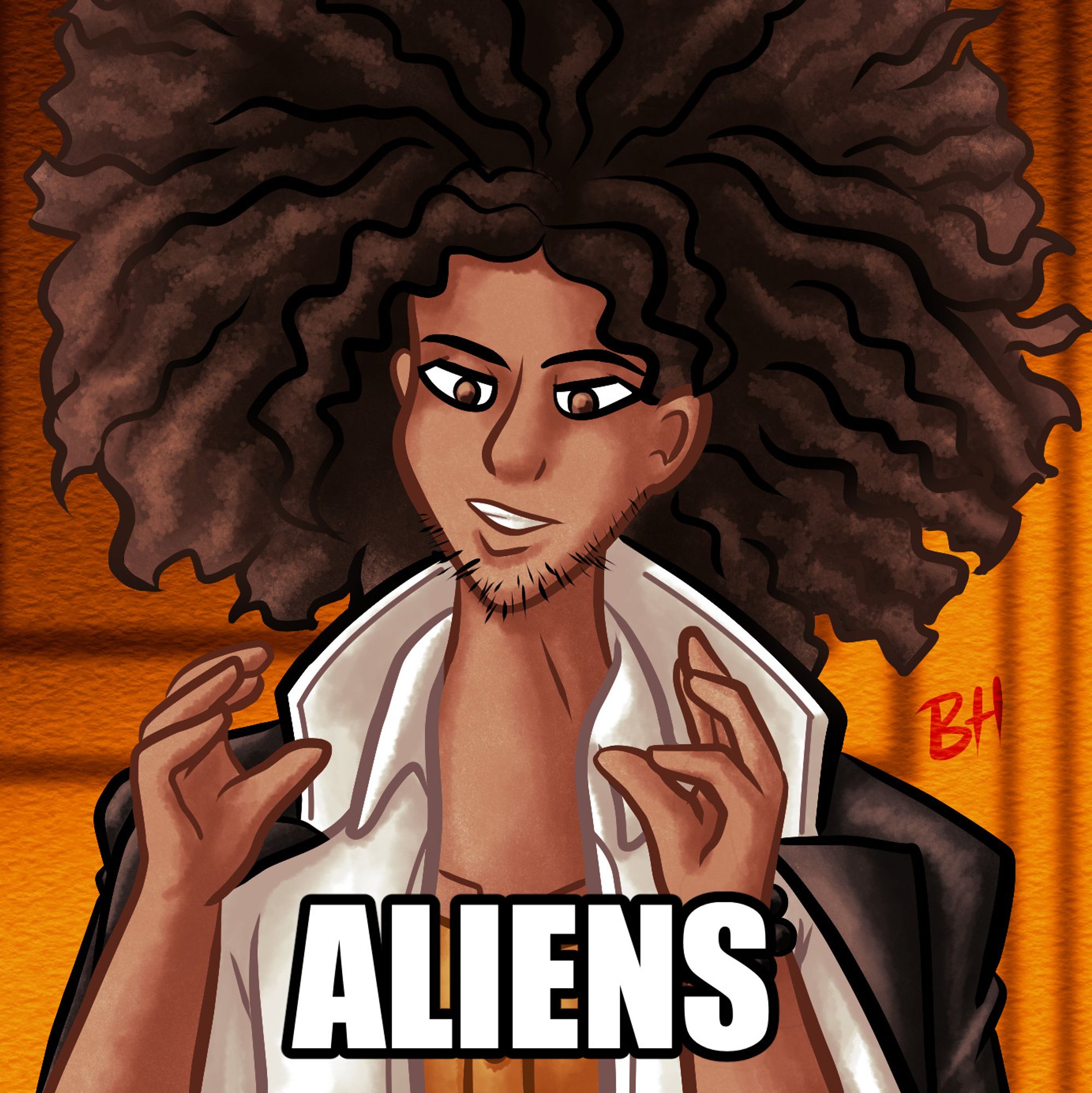 Yasuhiro Hagakure imitating the "ALIENS" meme
