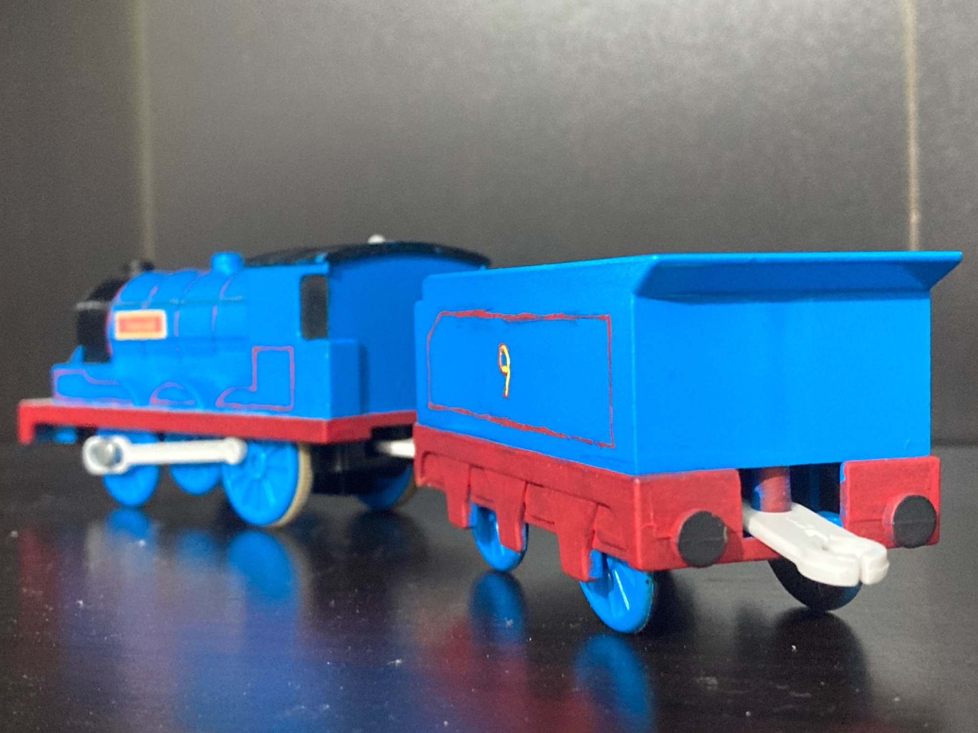 Rear shot of Donald. His tender is at the front of the photo and is numbered 9.