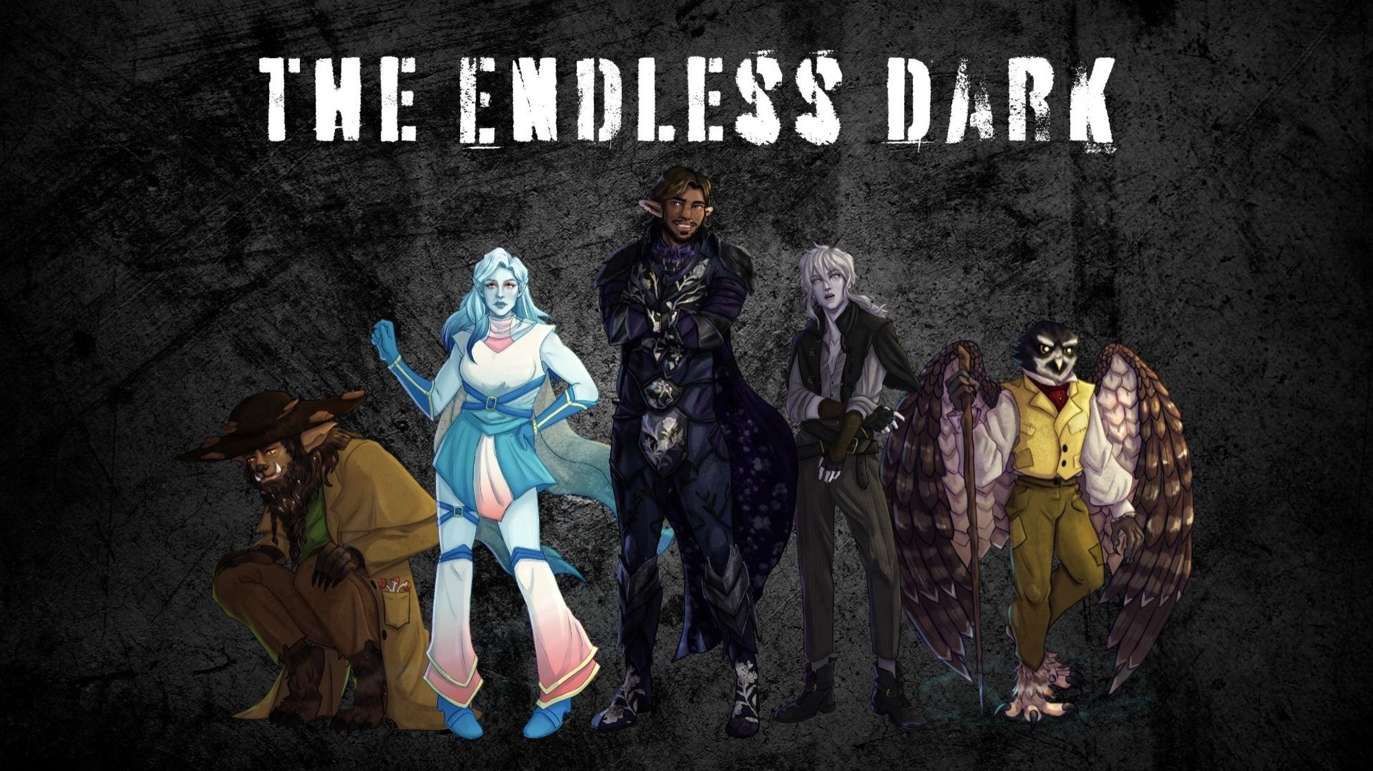 Character line up of the Endless Dark characters