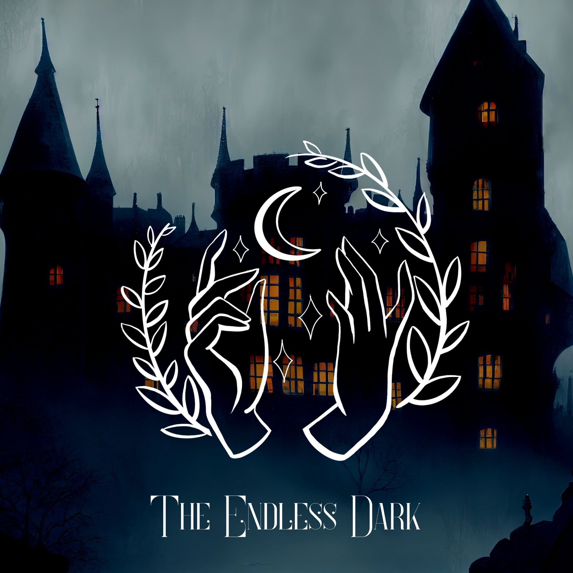 The faeforge logo over a gothic castle; for The Endless Dark