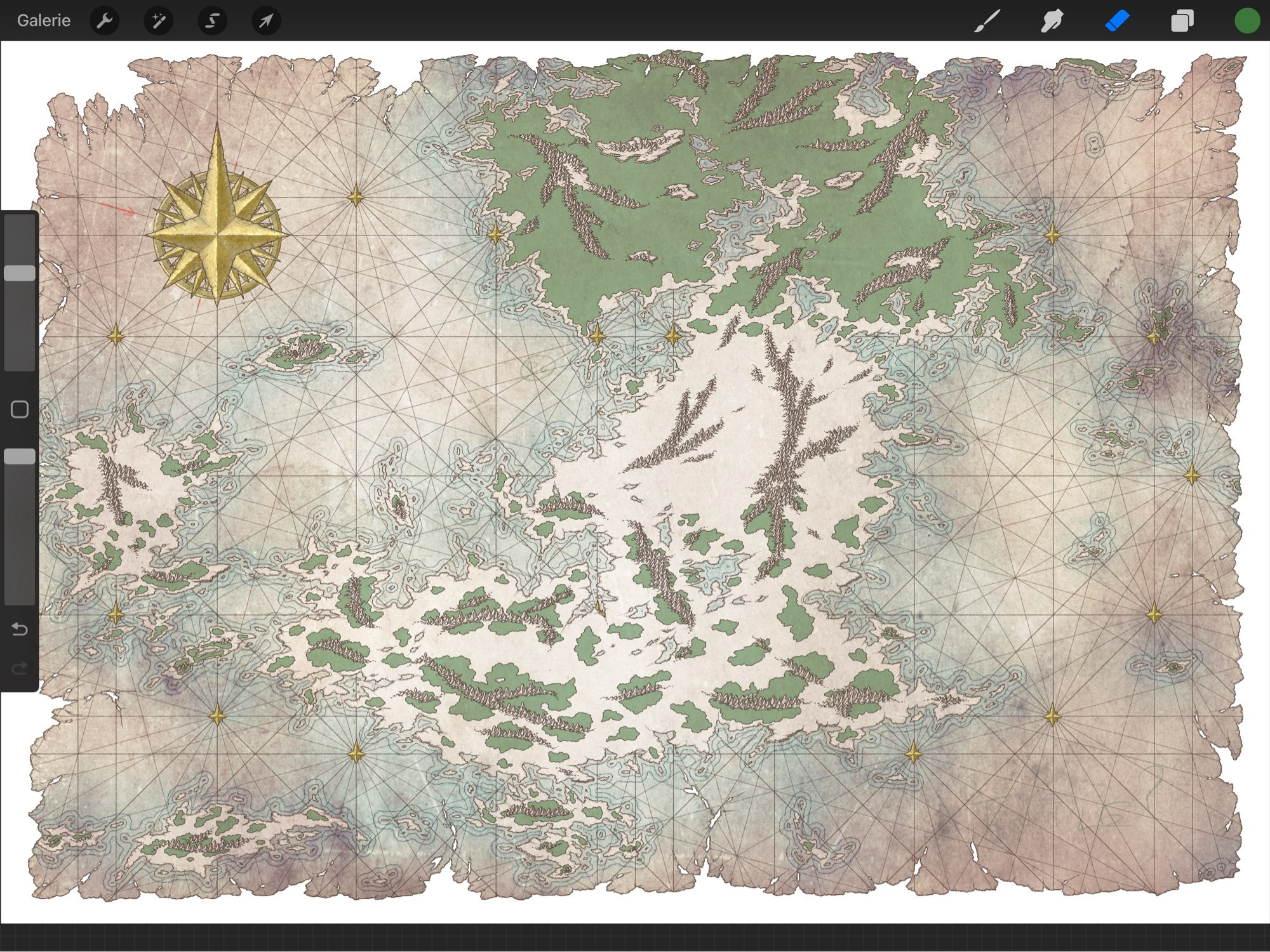 Wip of a map on torn parchment