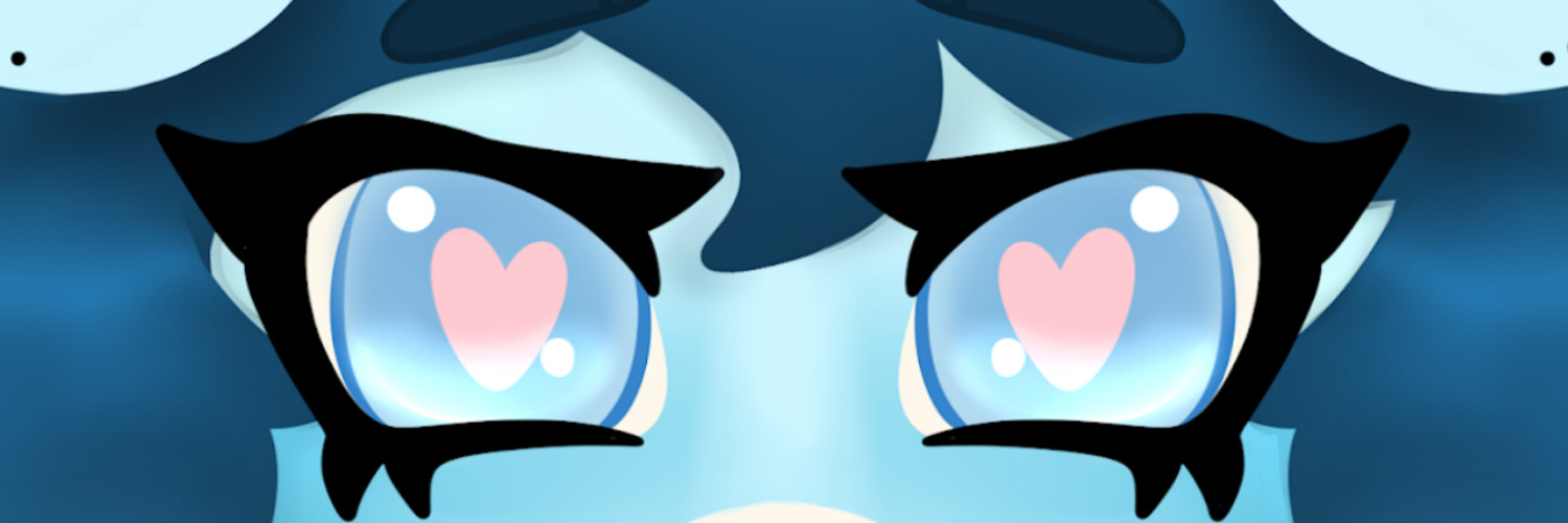 eye banner example of belphi blue!! cropped from an icon i made for plush! 