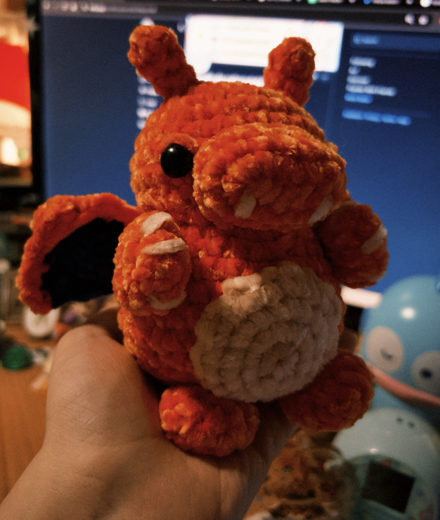 Picture of an amigurumi charizard