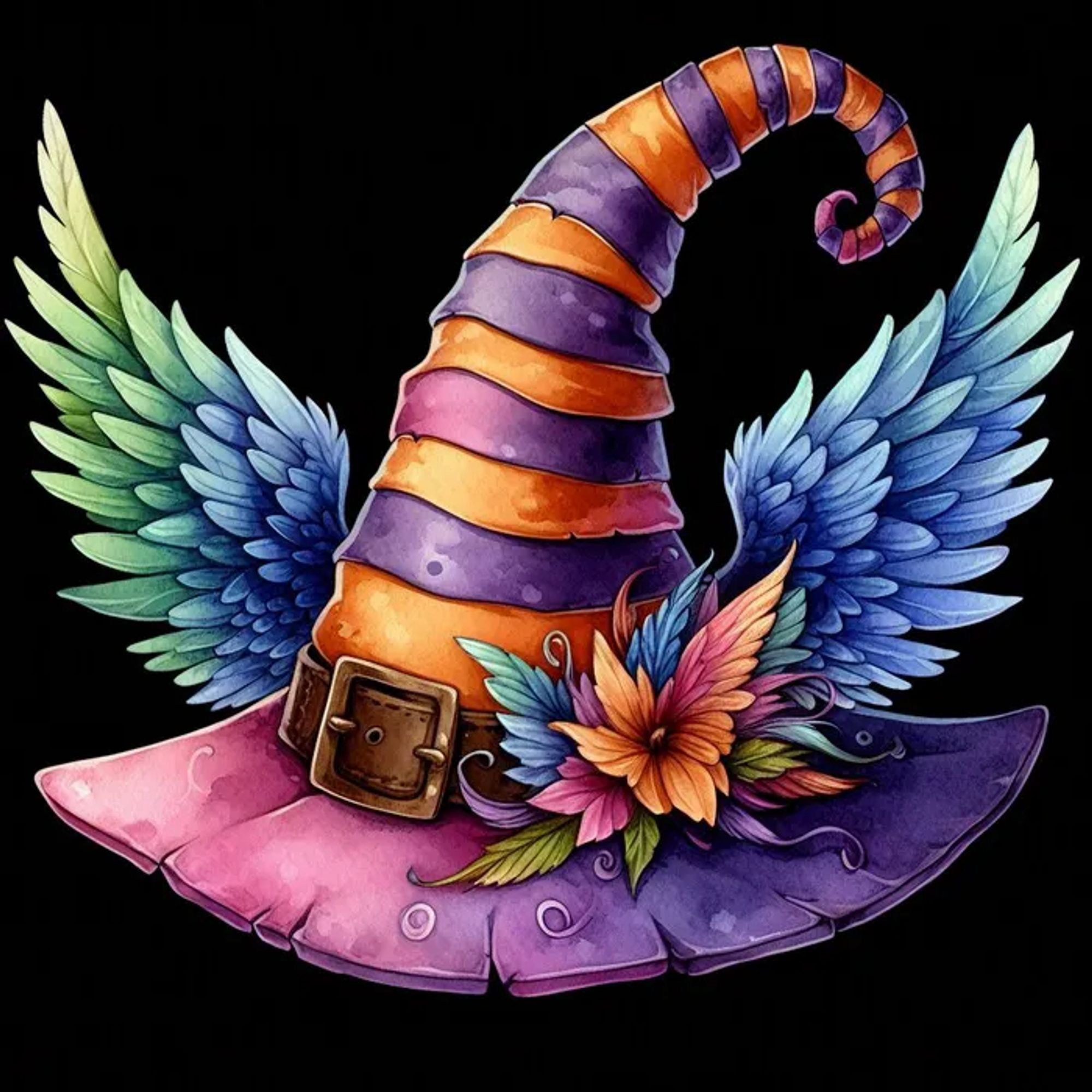 Fantasy Halloween Hats Cliparts Illustrations