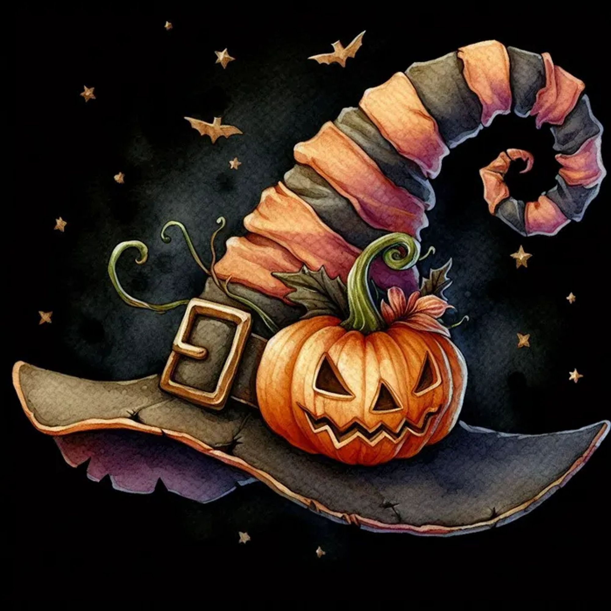 Fantasy Halloween Hats Cliparts Illustrations