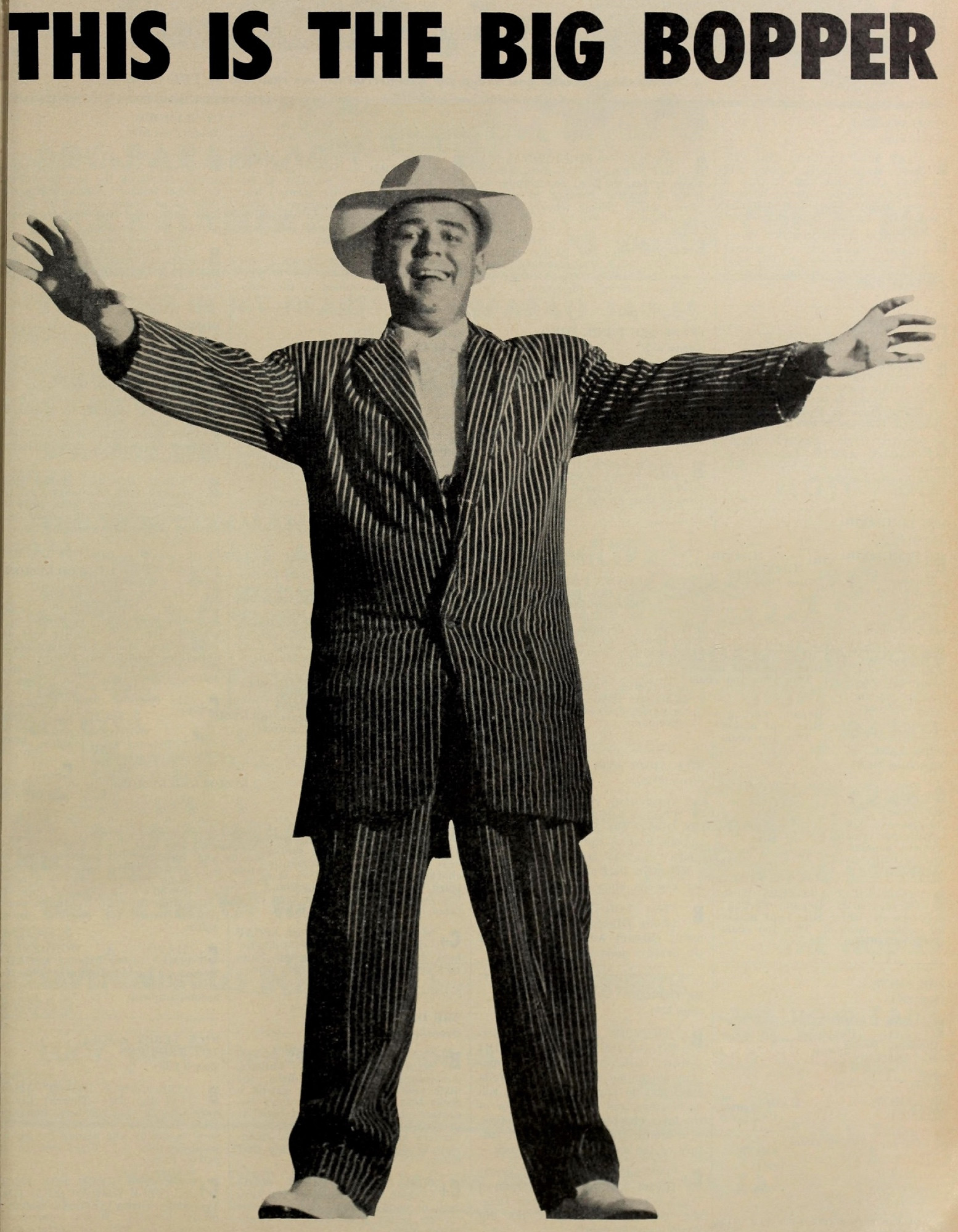 a picture of the big bopper with his arms stretched out with big text that just says "this is the big bopper