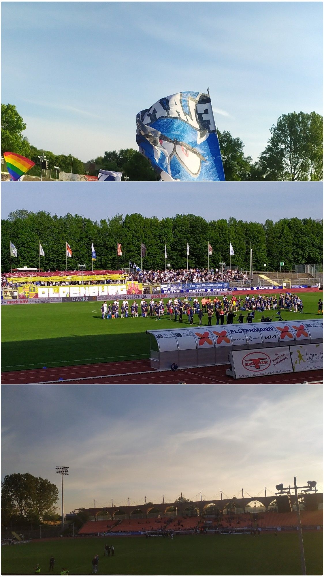 Blick aus verschiedenen Perspektiven in das Stadion des VfB Oldenburg