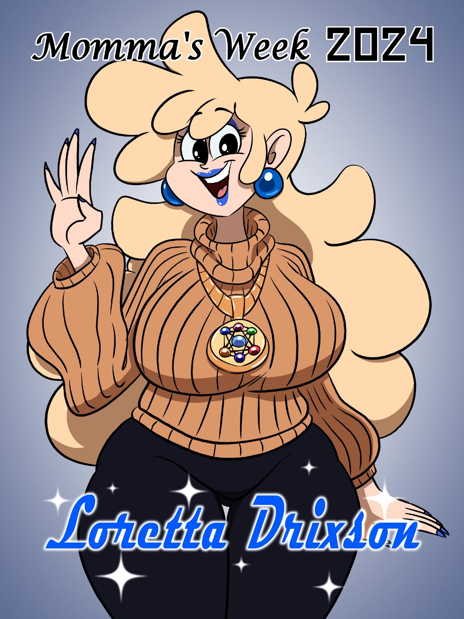 Fan art of Loretta Drixson for my week-long Mother's Day-themed marathon. A maternal character created by and belonging to "LemonadePikachu" or "SqueezableLemons".