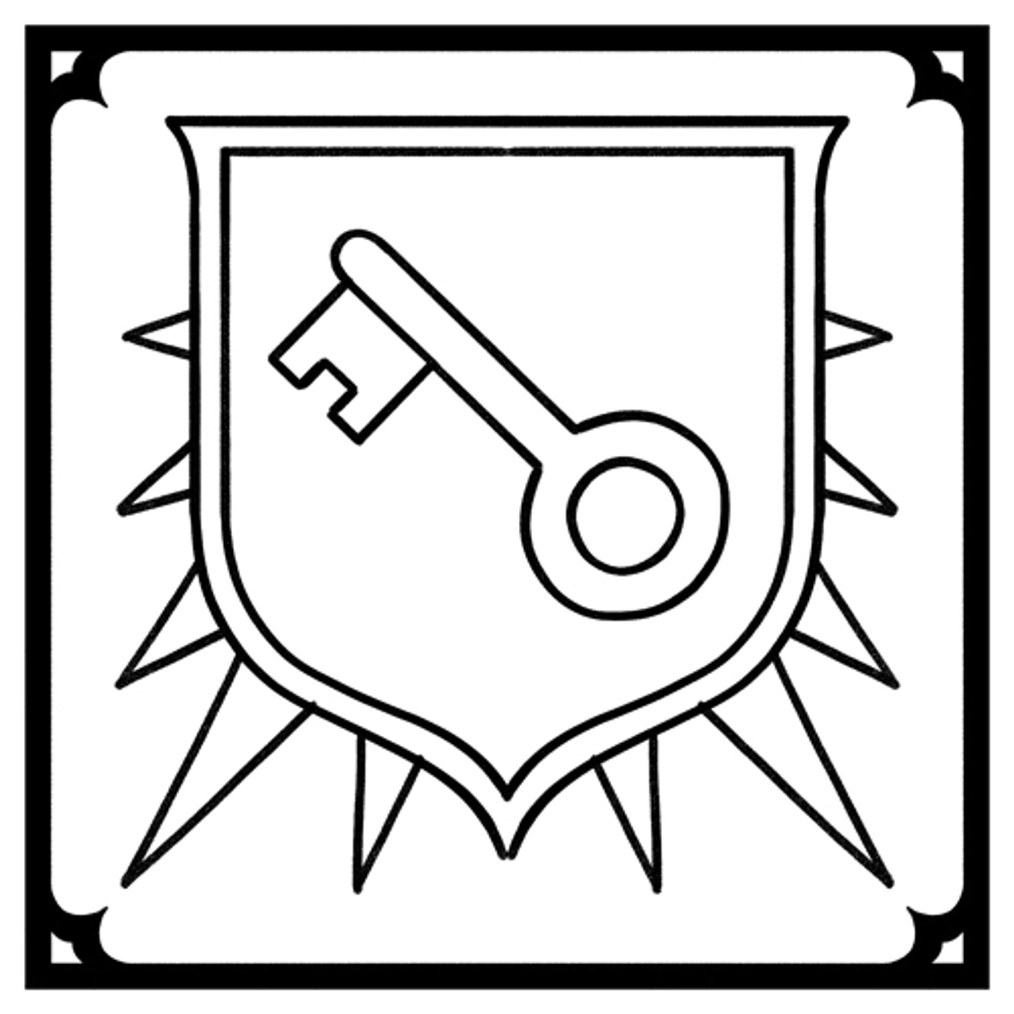 The icon for Virtue's Guard, a faction of monster-hunters equivalent to the players' own outfit, but secretly working a very different agenda.