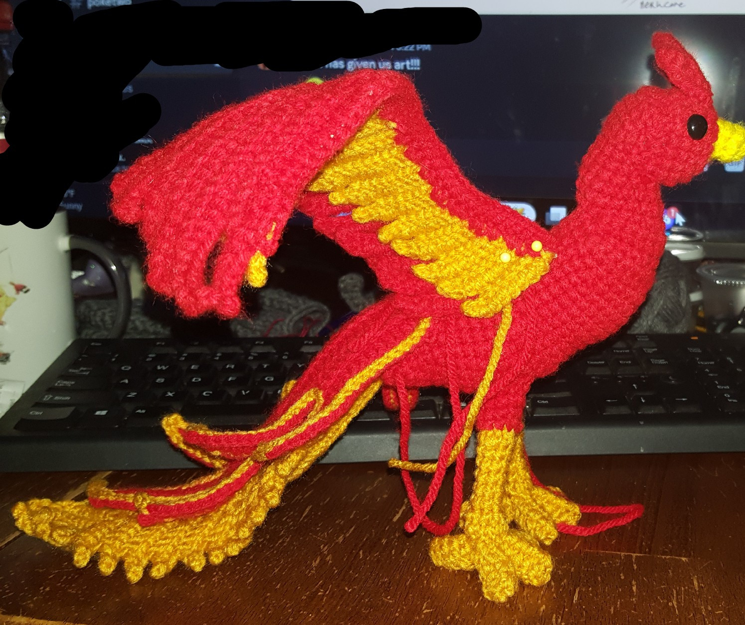 Red and gold phoenix. Would be around $30 if I ever agree to make another, due to amount of wiring and such involved.