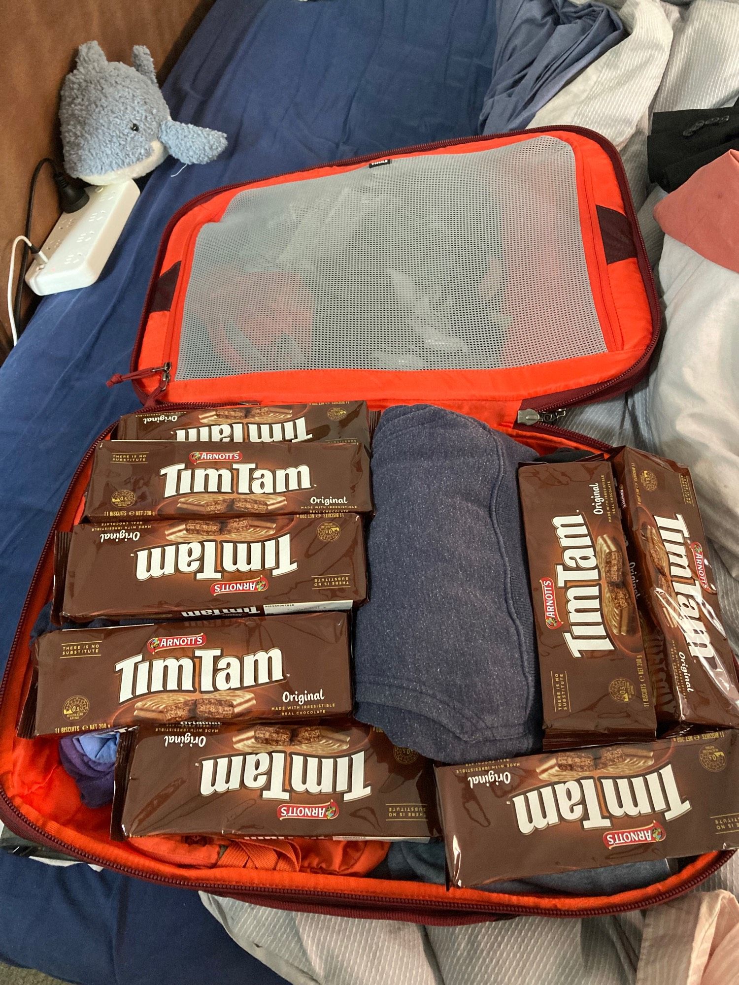 Suitcase with timtams