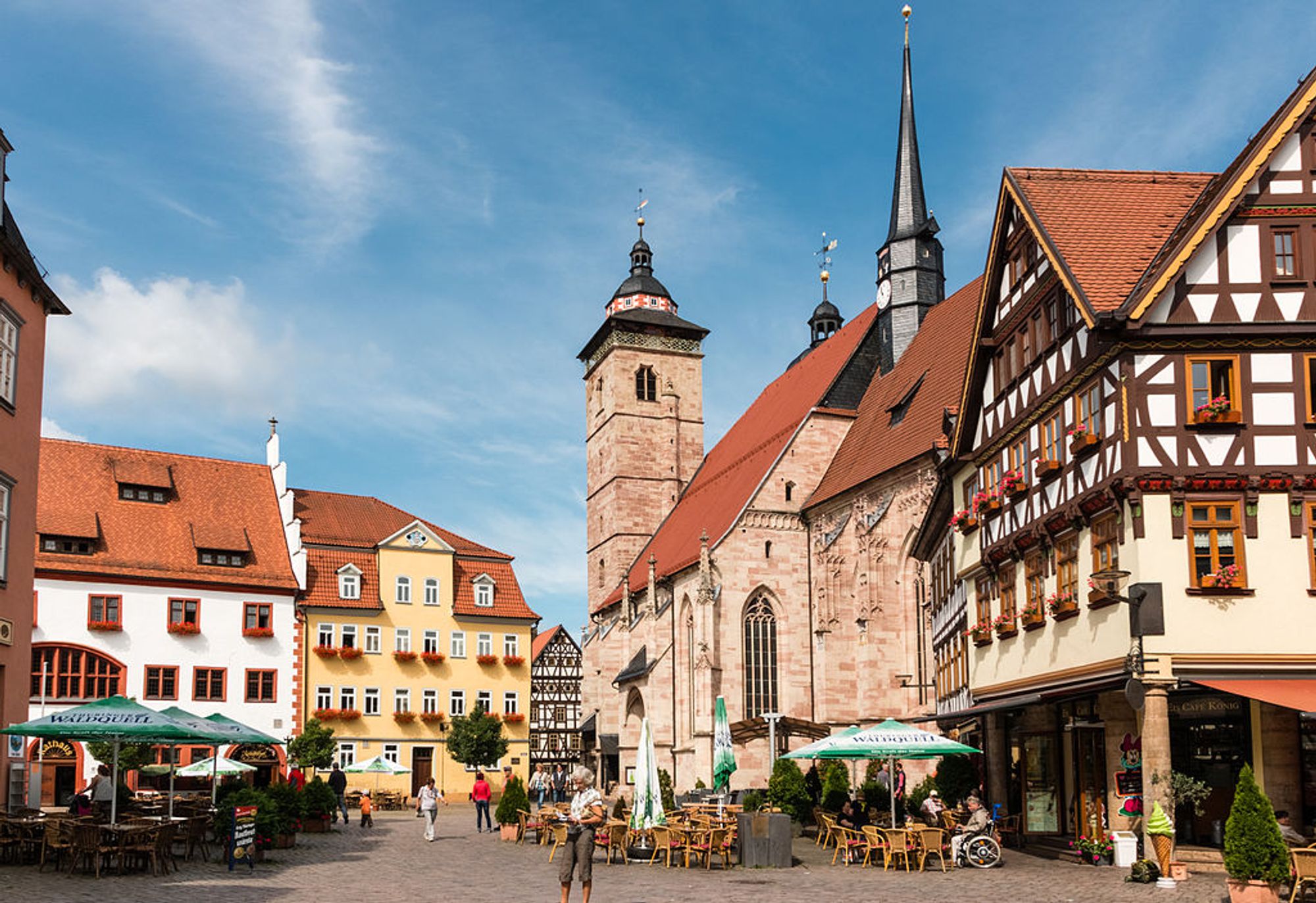 Schmalkalden Thüringen
2014
Altstadt Schmalkalden
mit Rathaus und Stadtkirche St. Georg Altmarkt

Bild Mtrienke. CC3.0