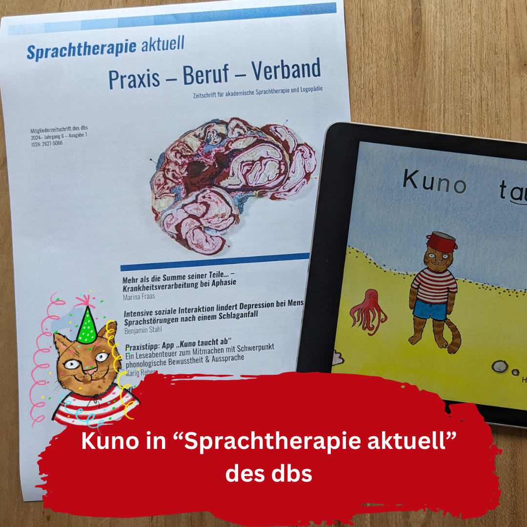 Kuno in der dbs-Mitgliederzeitschrift "Sprachtherapie aktuell" - Bundesverband für Akademische Sprachtherapie und Logopädie