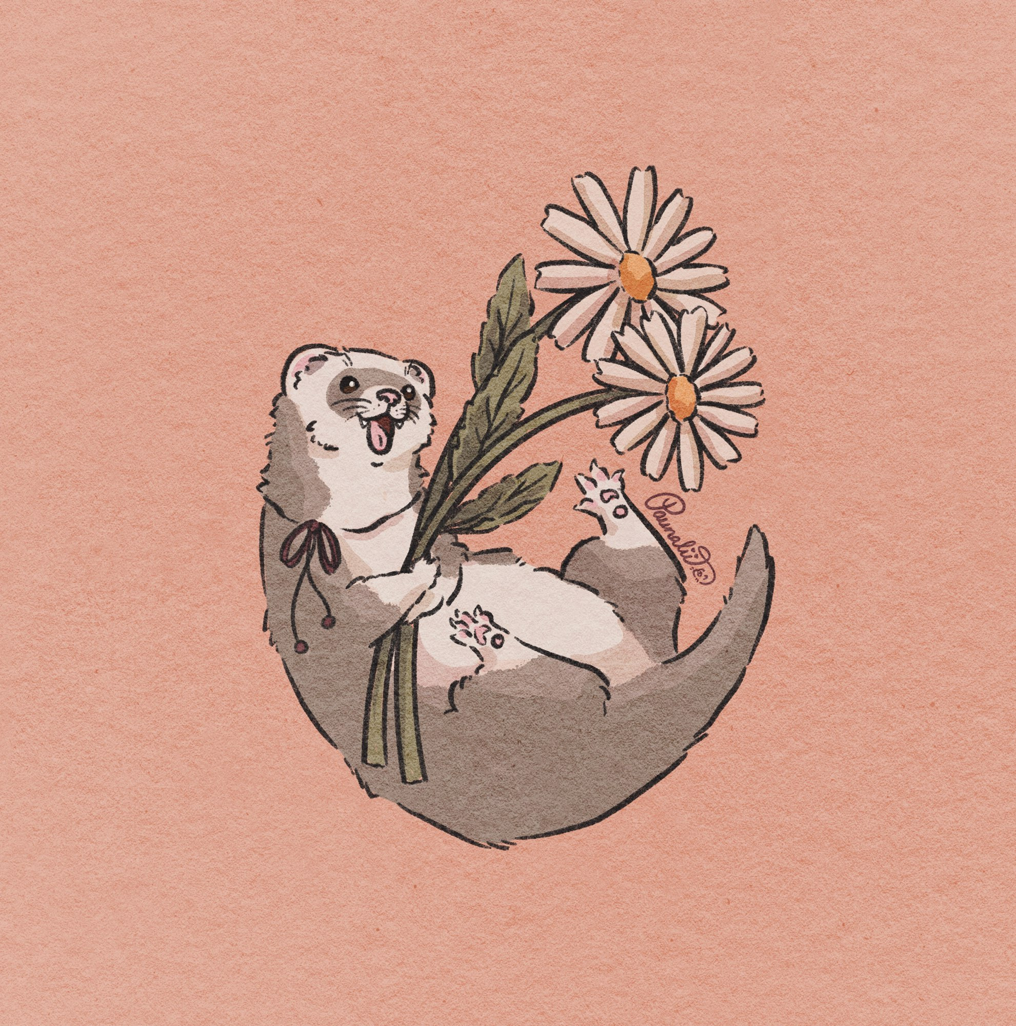 Ferret flower art