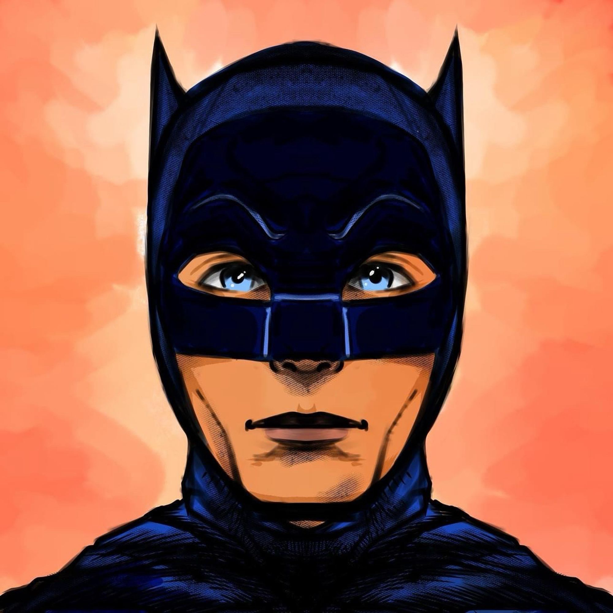 Head shot of Adam West-ish Batman