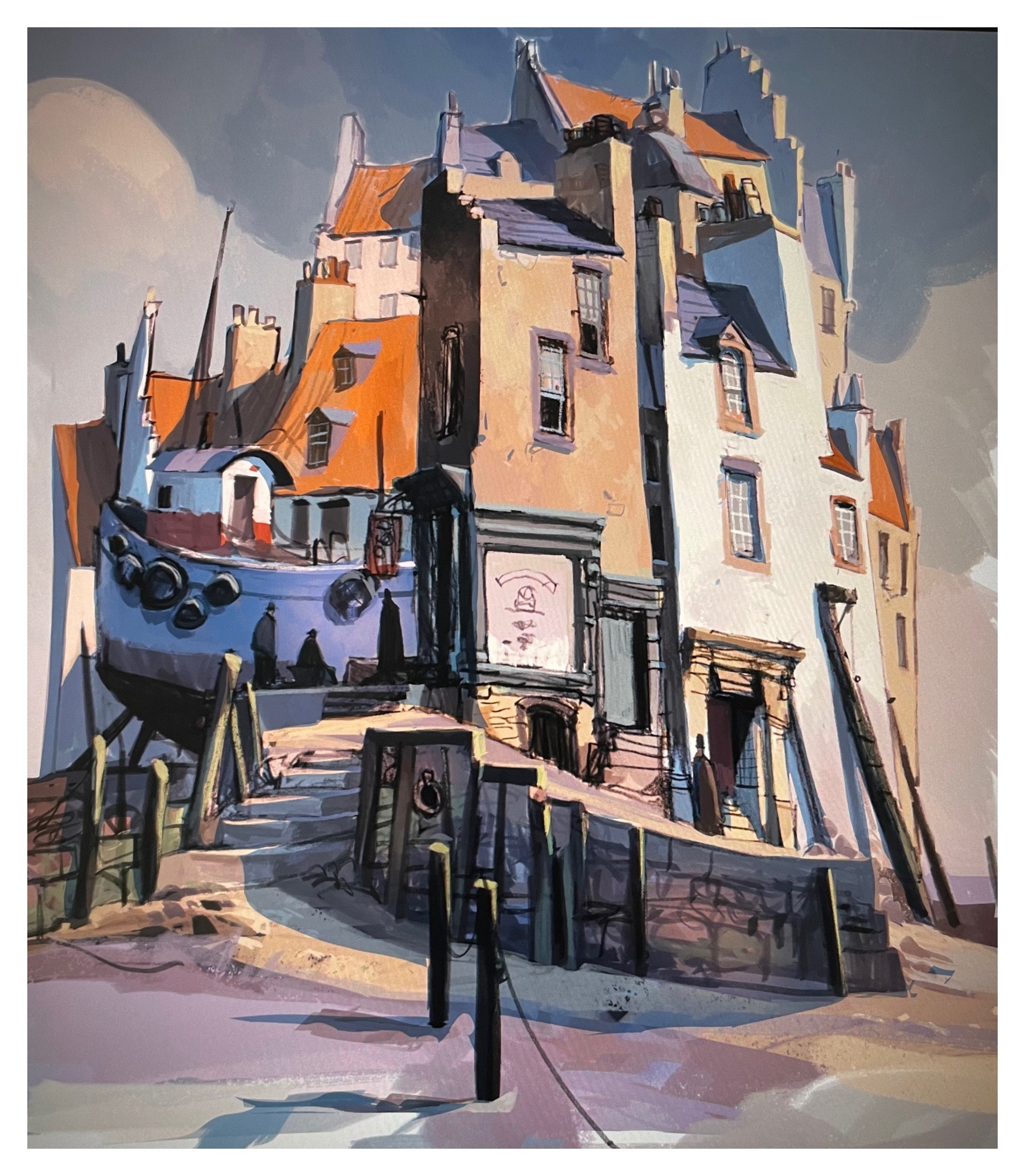 Digital painting, low tide at Ingleneuk 