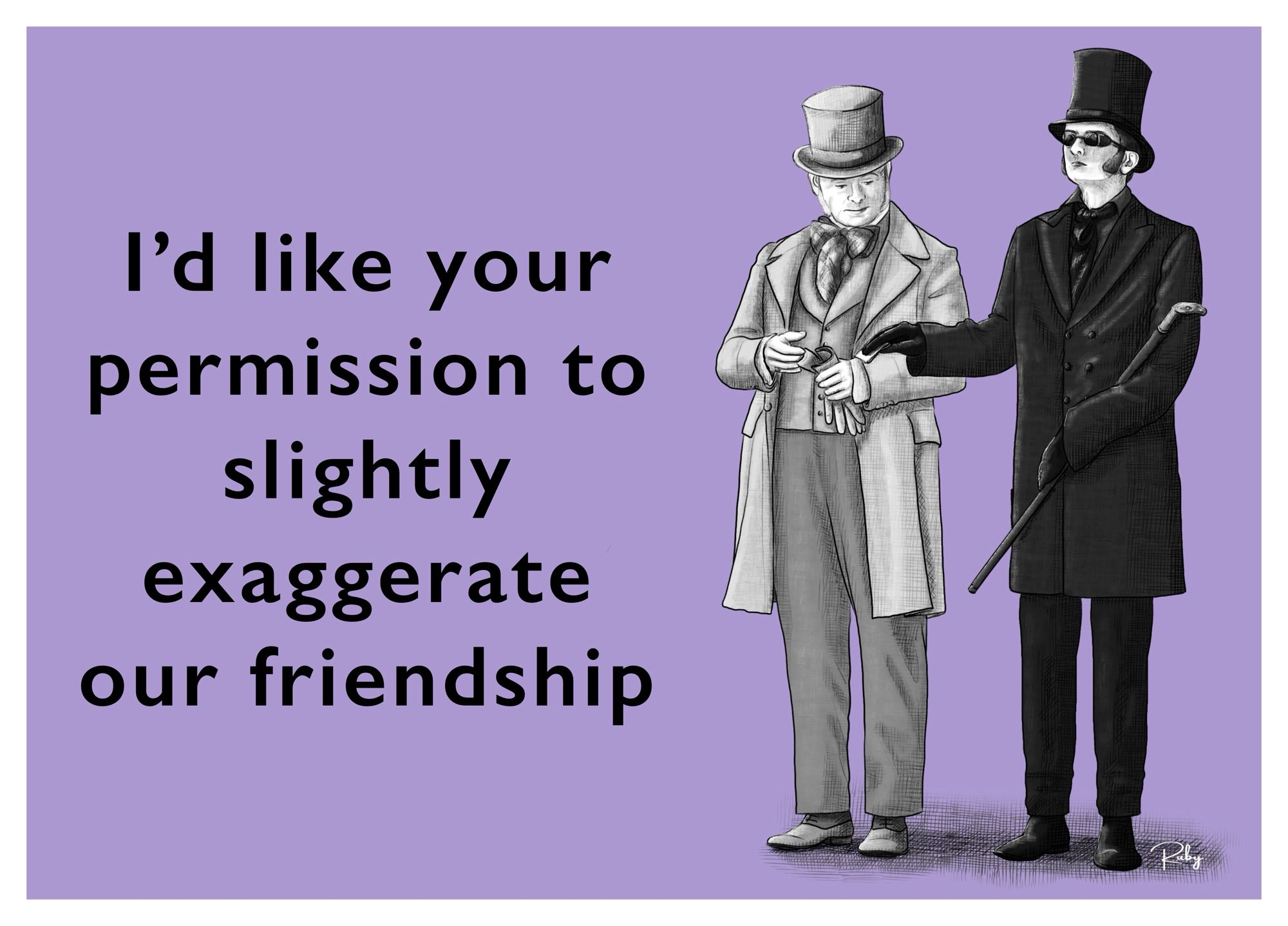 1862 Ineffables as seen in the show - feeding the ducks at St. James’ park. Crowley hands over a note to Aziraphale. The text says “I’d like your permission to slightly exaggerate our friendship.”