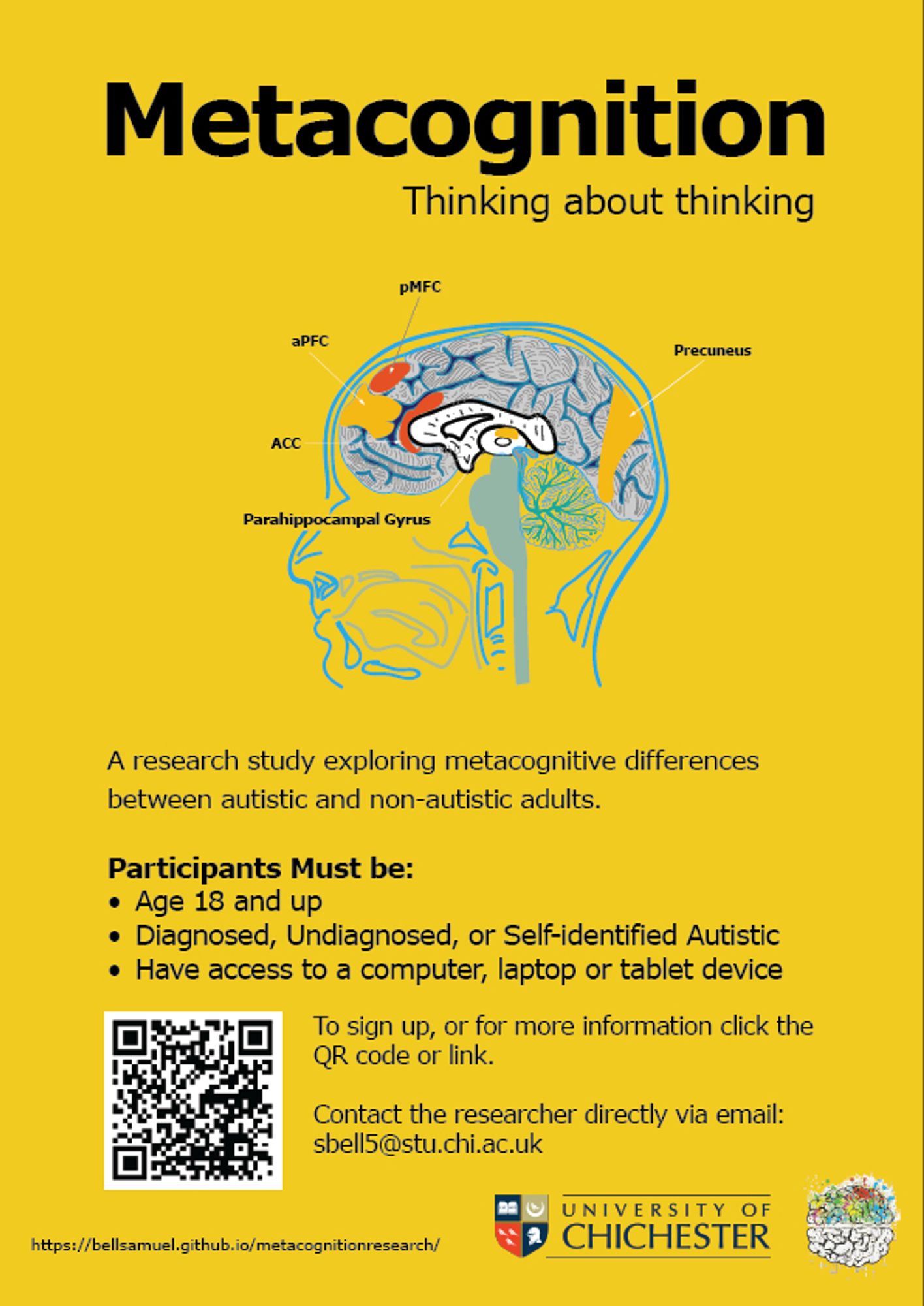 A poster advertising a psychology study