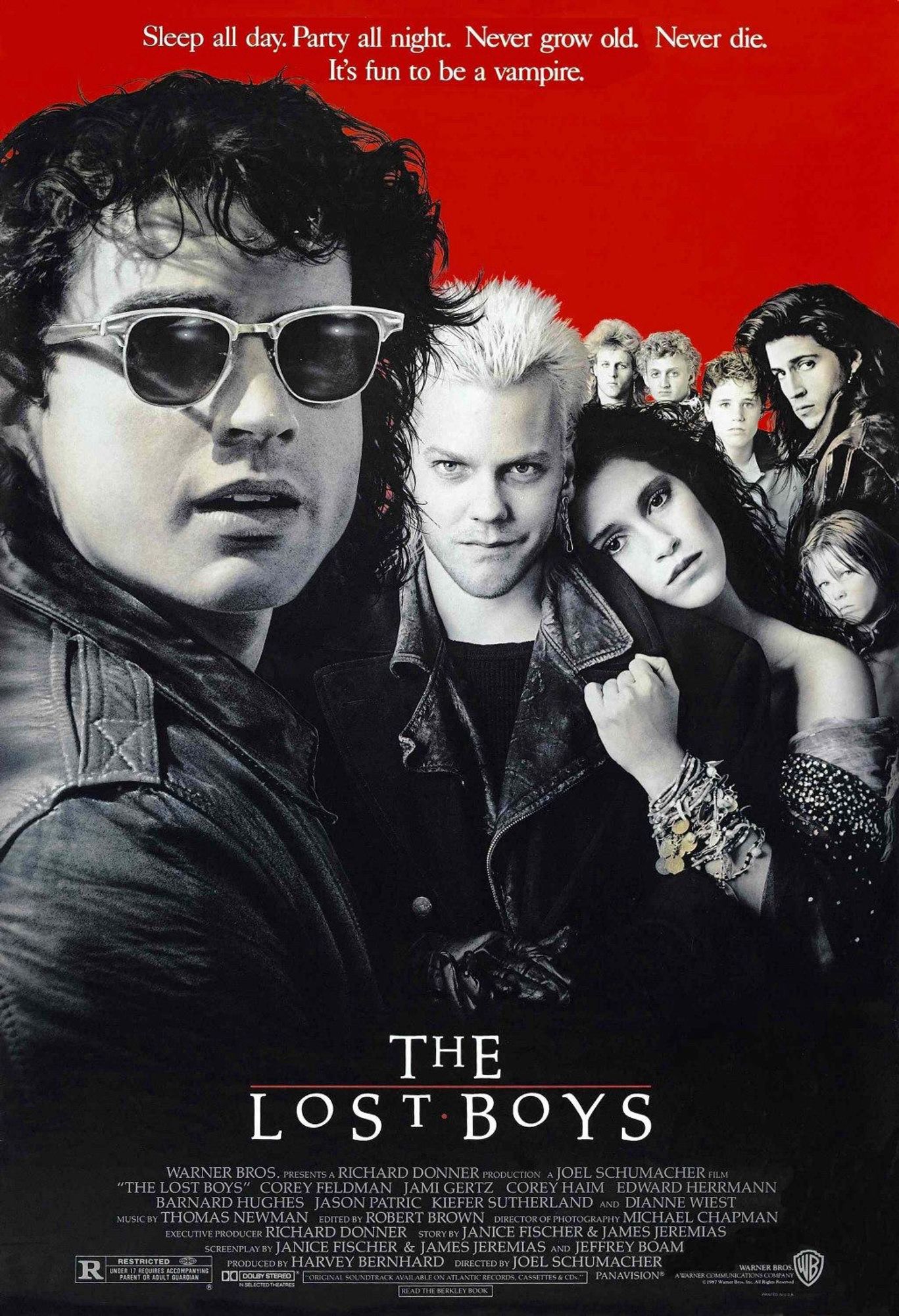 ‘The Lost Boys’ Theater Poster
Its Tagline is: Sleep All Day, Party All Night. Never Grow Old. Never Die. It’s Fun to be a Vampire.