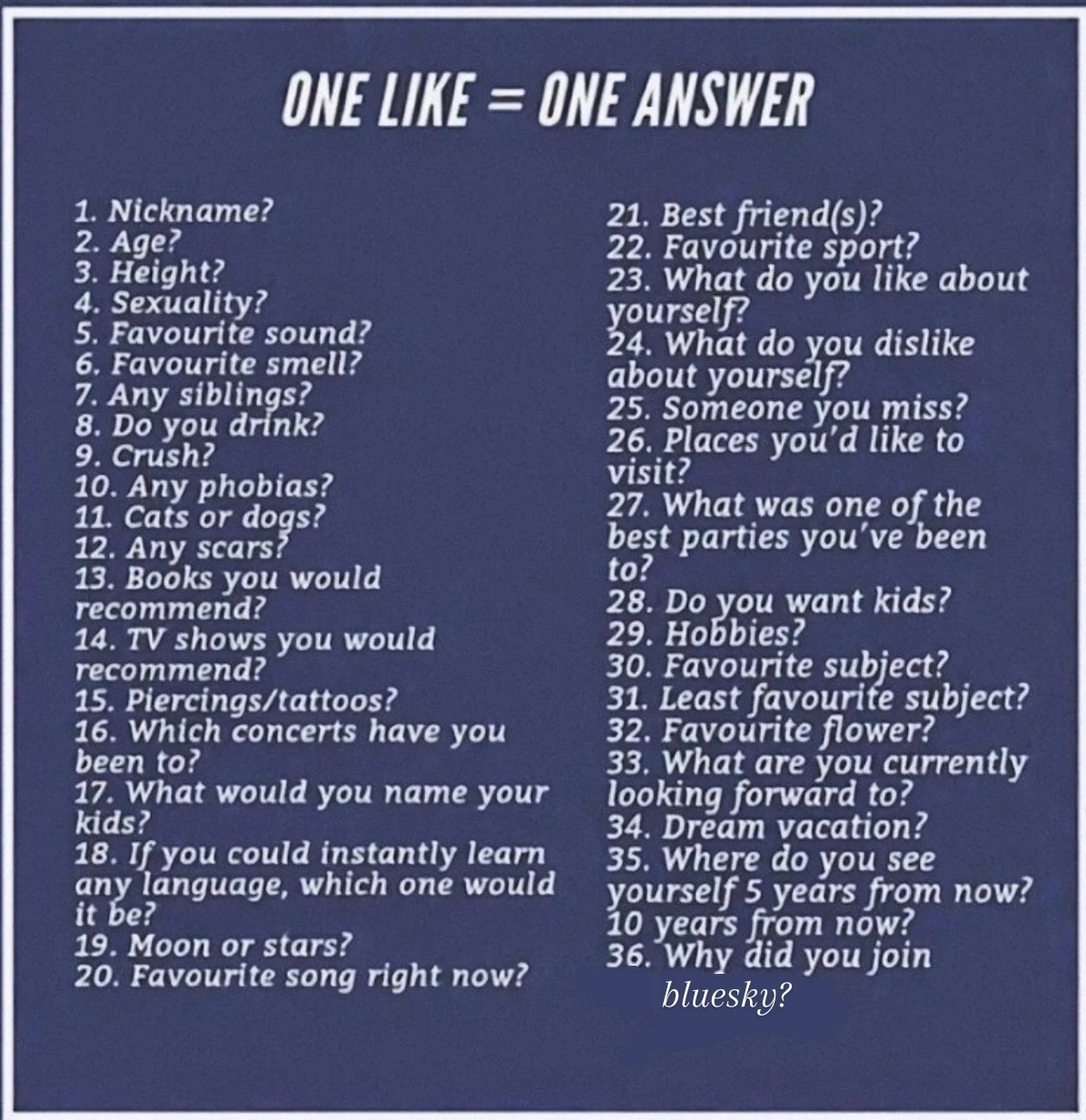 One like = One answer