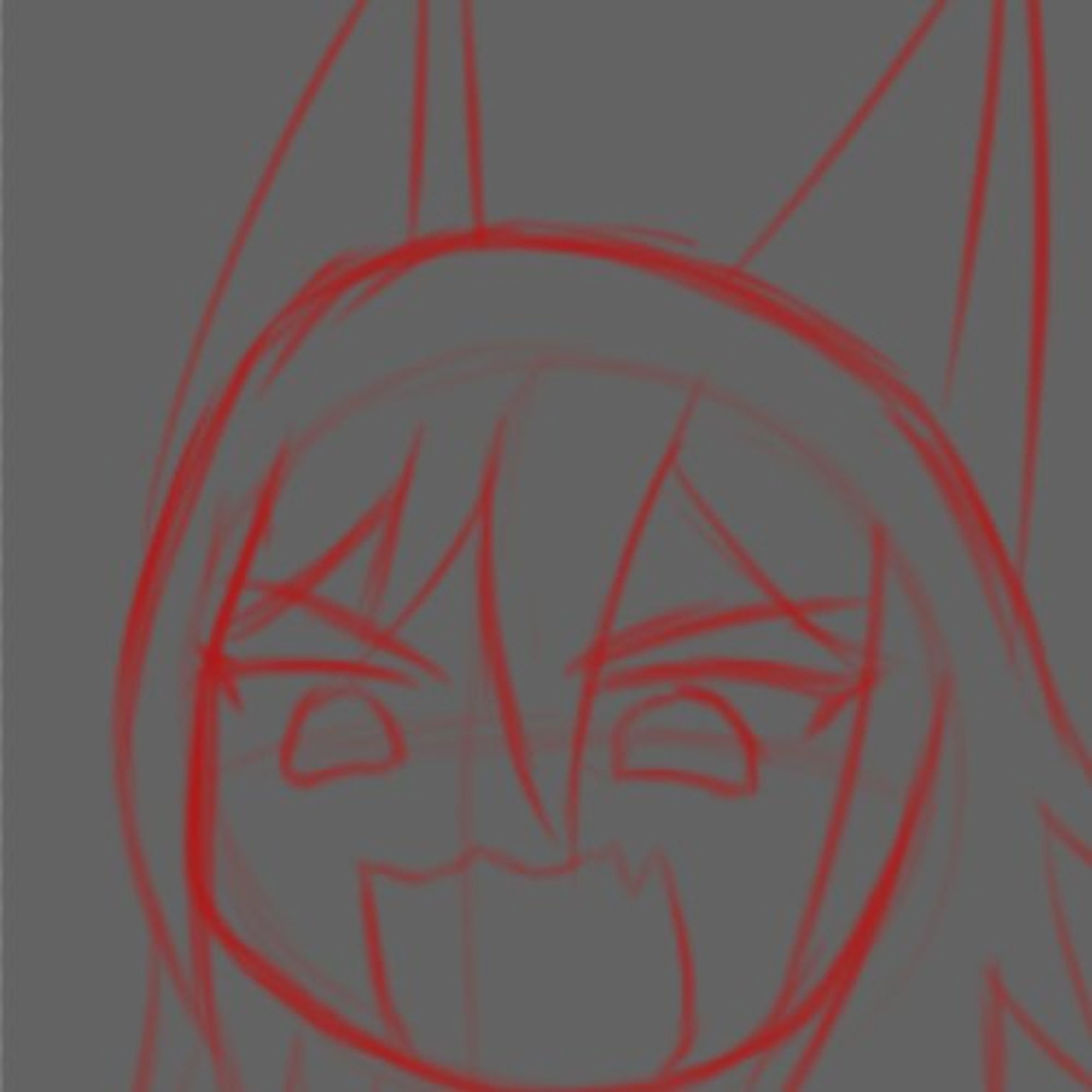 Sketch of an emote depicting a closeup of Gearlis' face with Gearlis screaming angrily.