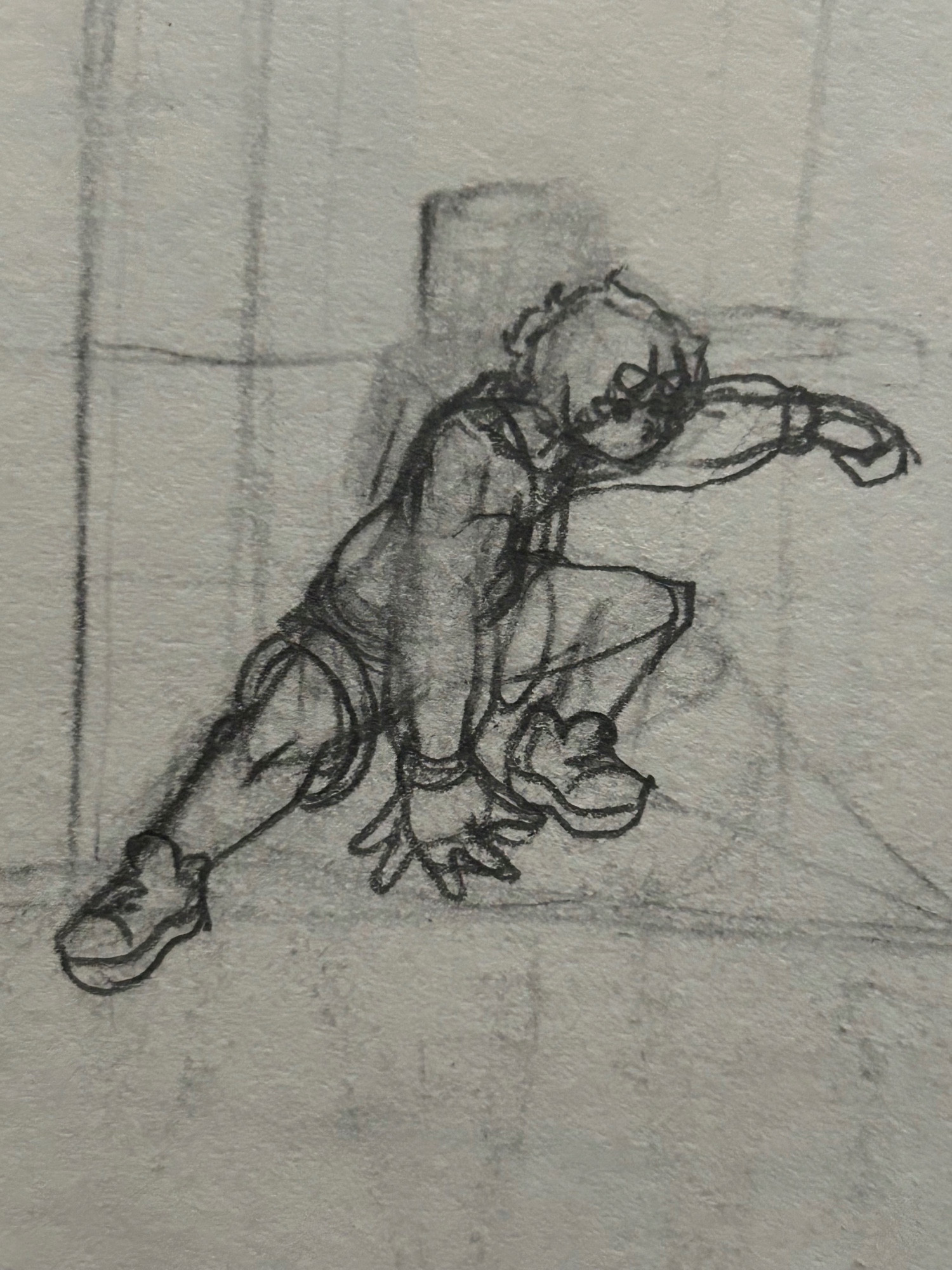 Bayani(OC shown) doing a classic Spiderman pose in an attempt at doing perspective.