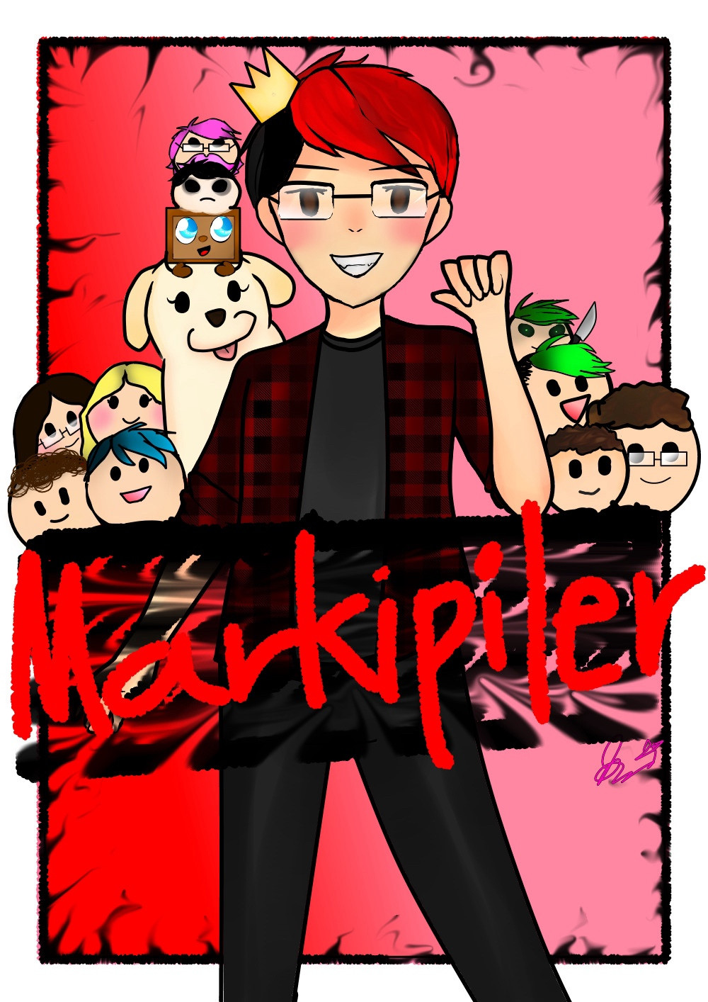 A fanart of Markipiler with his friends