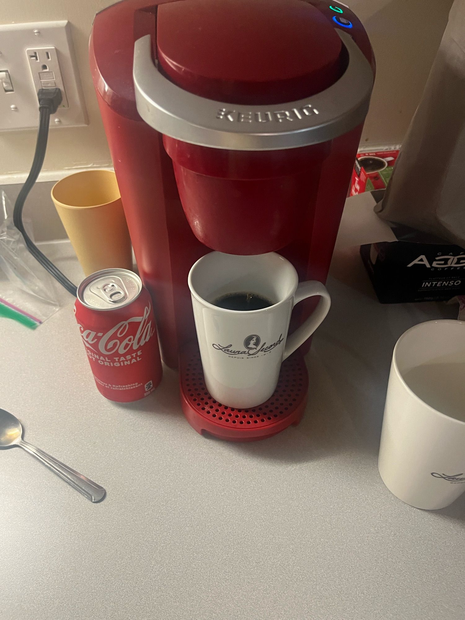 Coffee machine and Coke